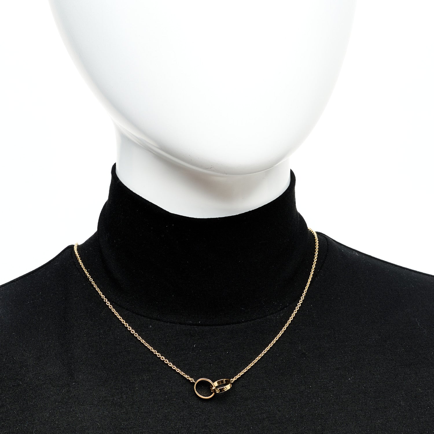 18K Yellow Gold Interlocking LOVE Necklace - Image 2