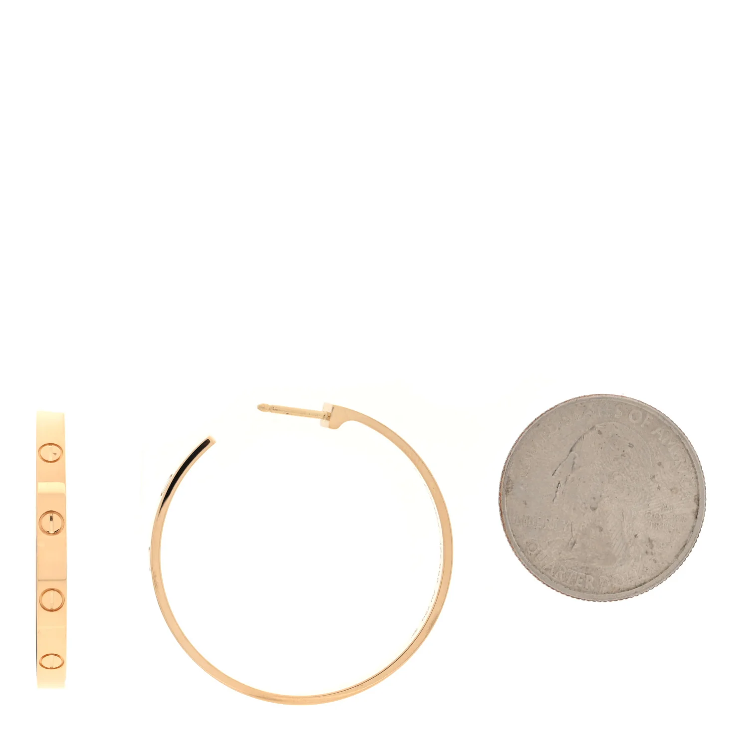 18K Yellow Gold Large LOVE Hoop Earrings - Image 2