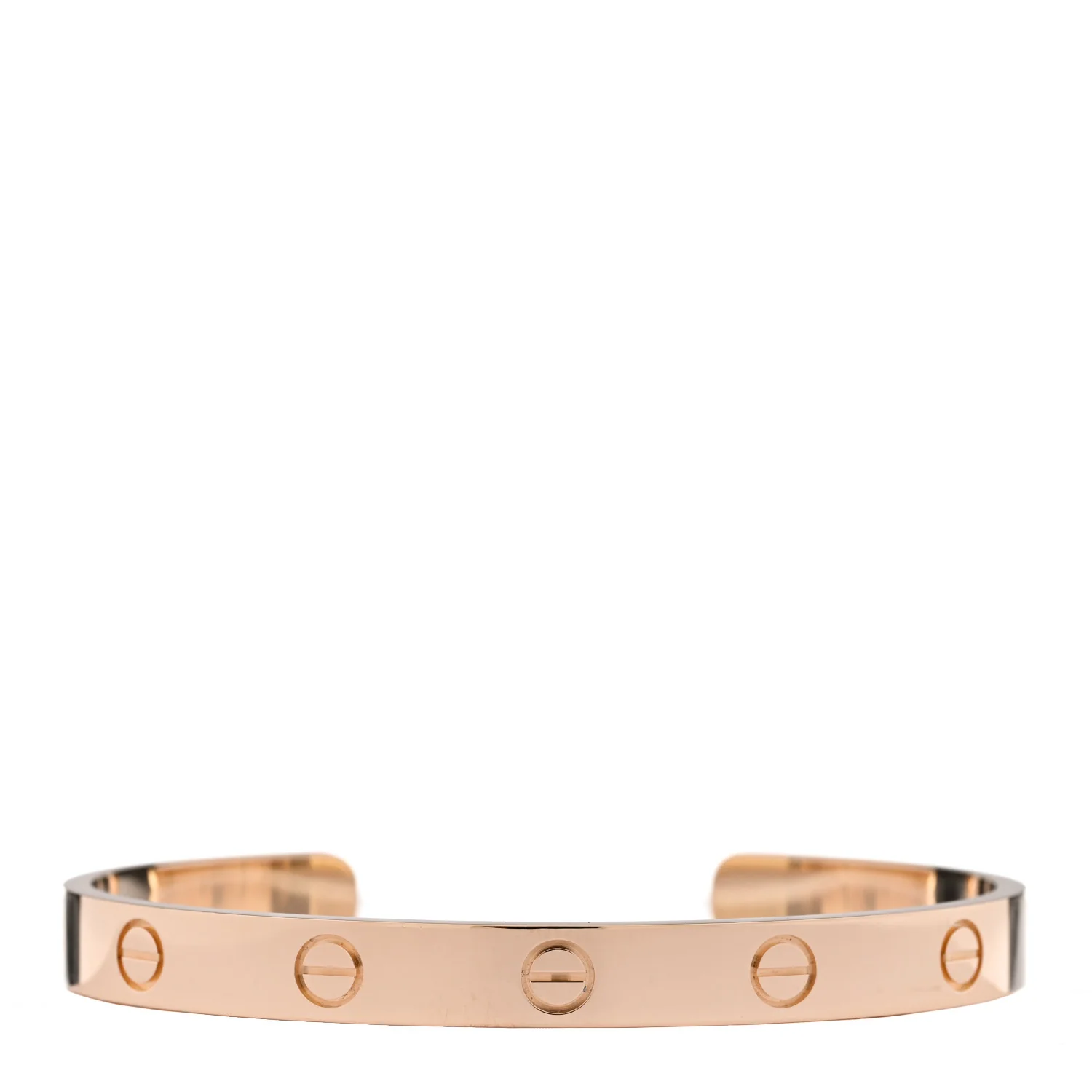 18K Yellow Gold LOVE Cuff Bracelet 17