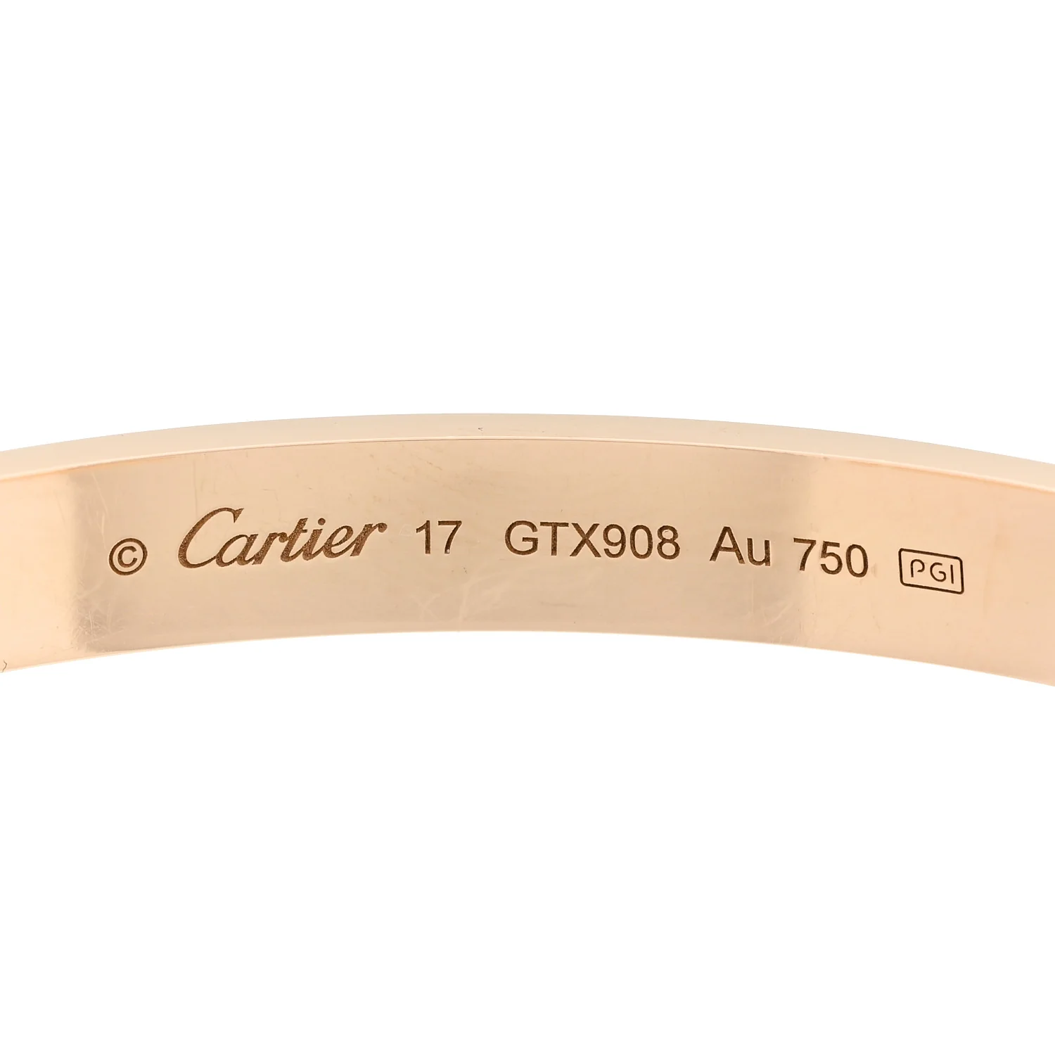 18K Yellow Gold LOVE Cuff Bracelet 17 - Image 3