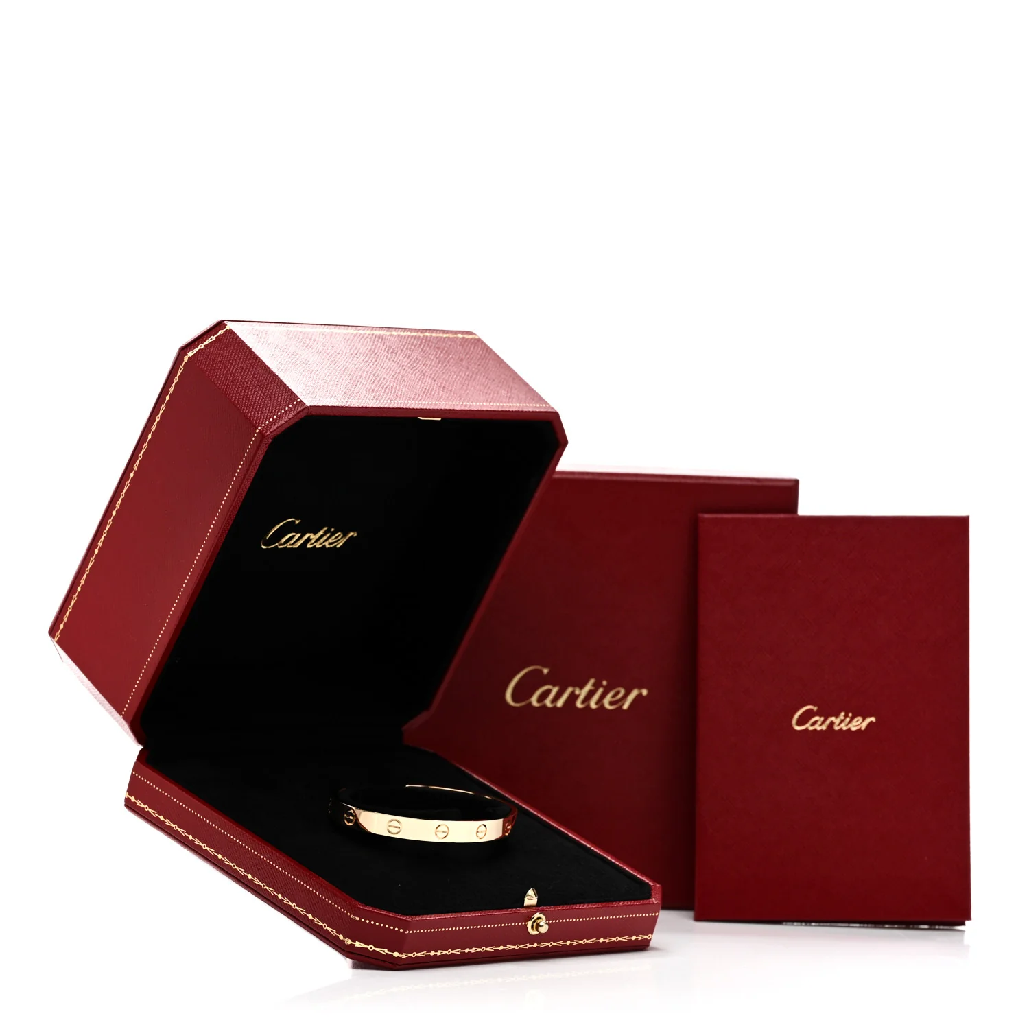 18K Yellow Gold LOVE Cuff Bracelet 17 - Image 4