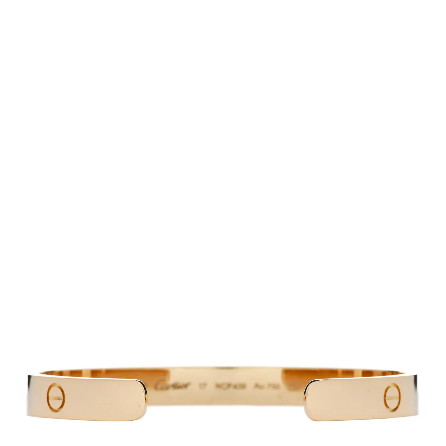18K Yellow Gold LOVE Cuff Bracelet 17 - Image 2