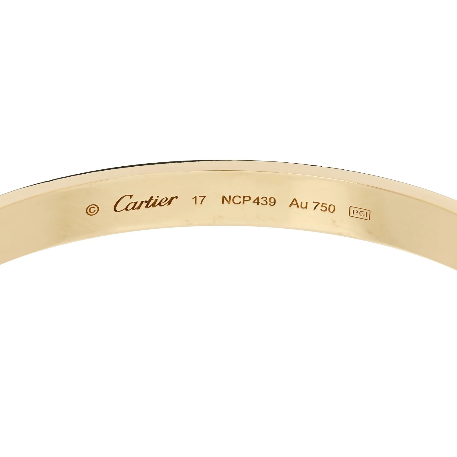 18K Yellow Gold LOVE Cuff Bracelet 17 - Image 3