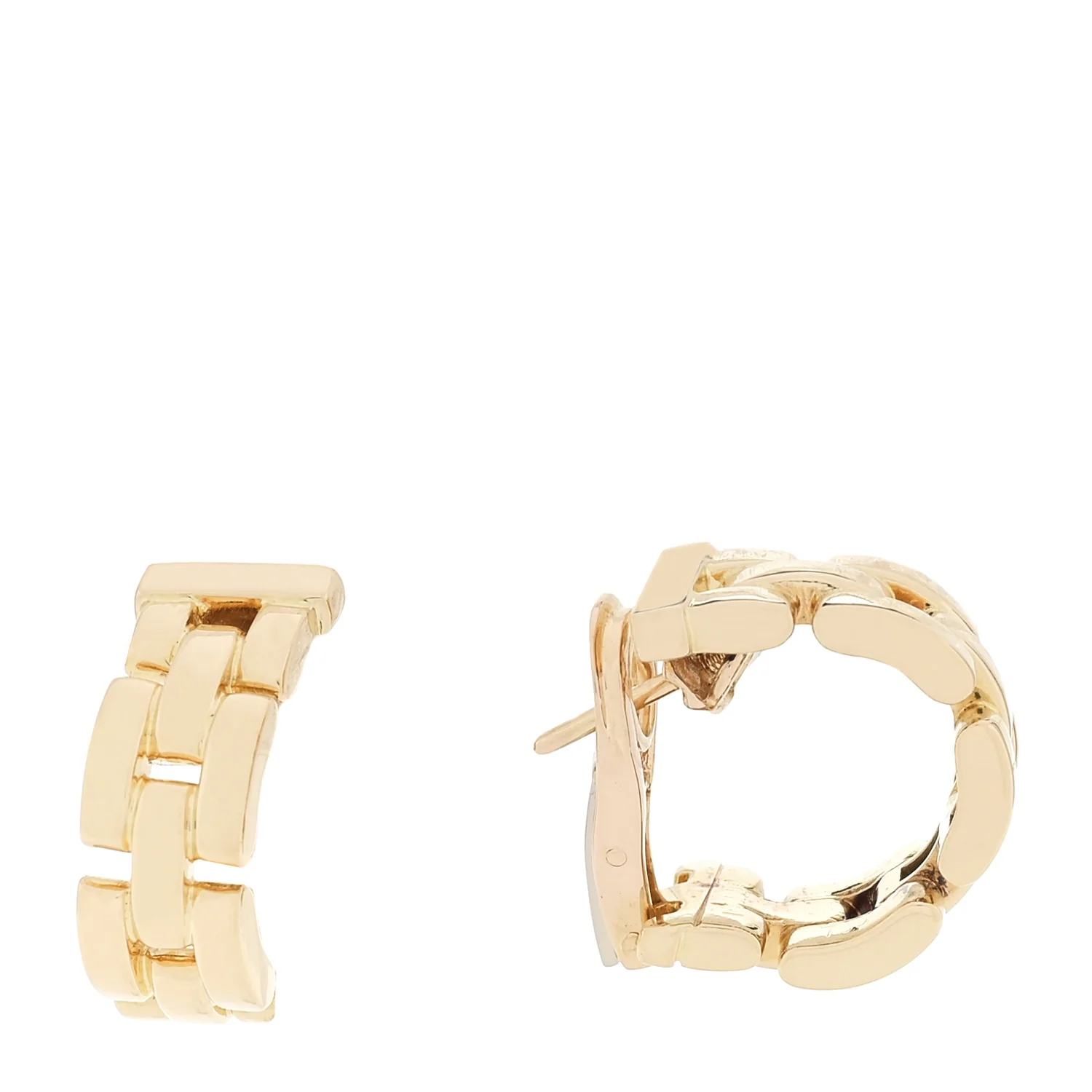 18K Yellow Gold Panthere Maillon Earrings