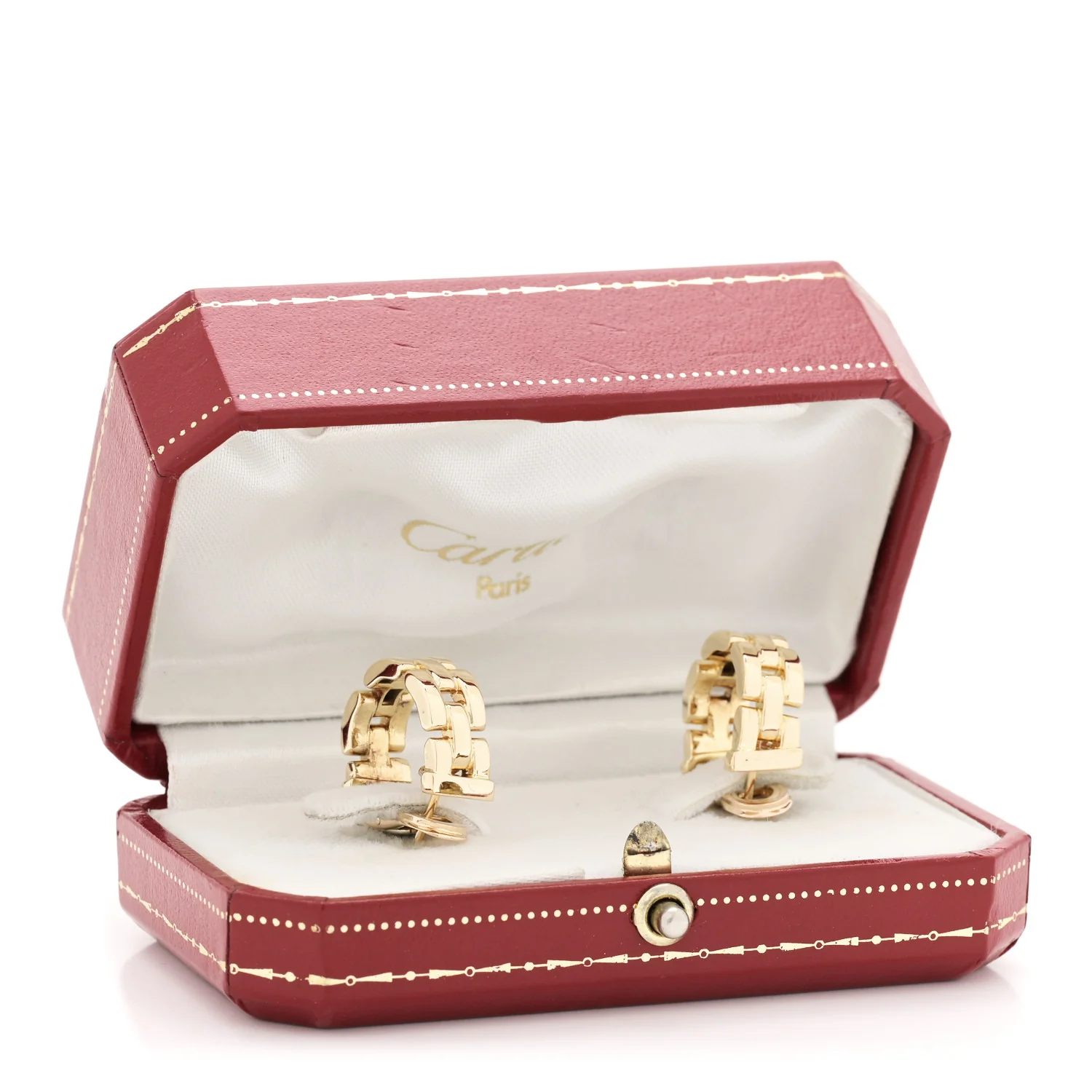 18K Yellow Gold Panthere Maillon Earrings - Image 6