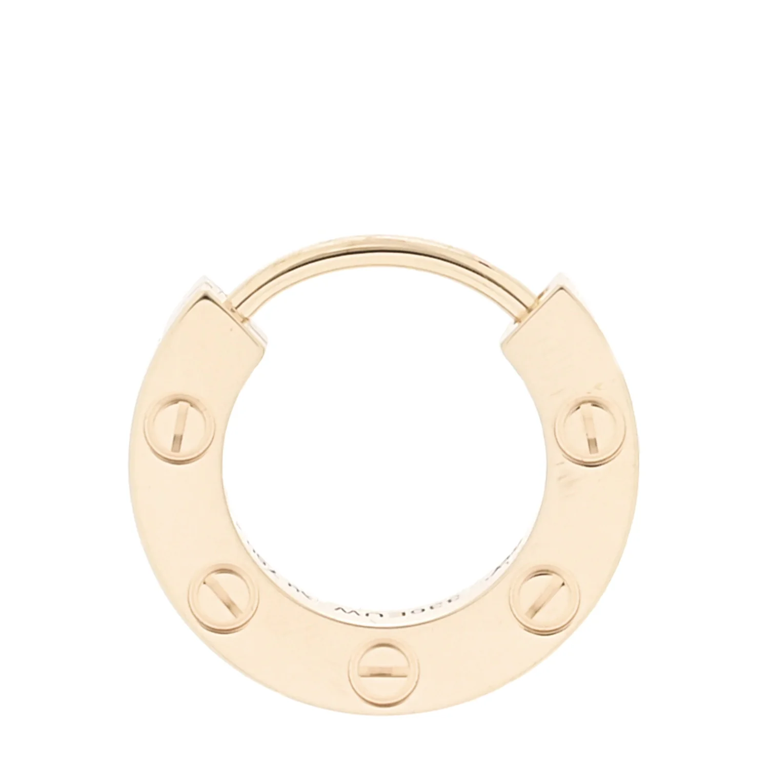 18K Yellow Gold Single LOVE Hoop Earring