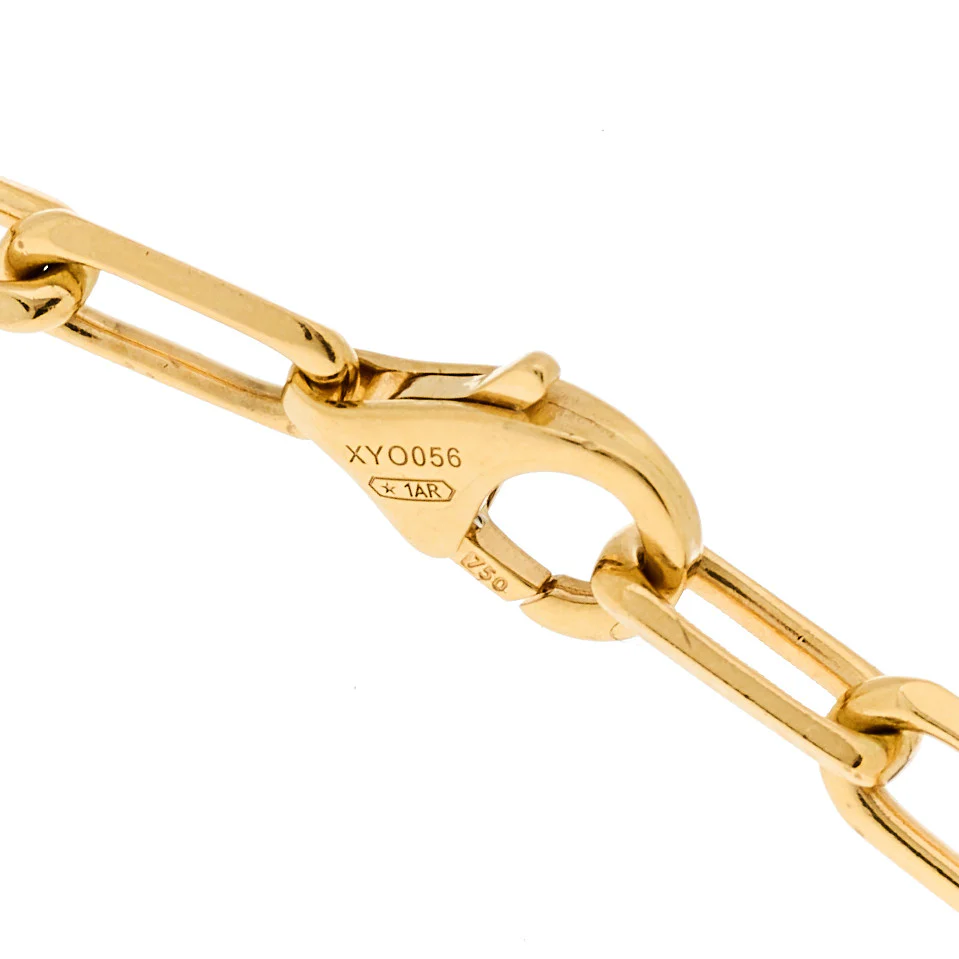 18K Yellow Gold SM Santos De Cartier Link Necklace - Image 4