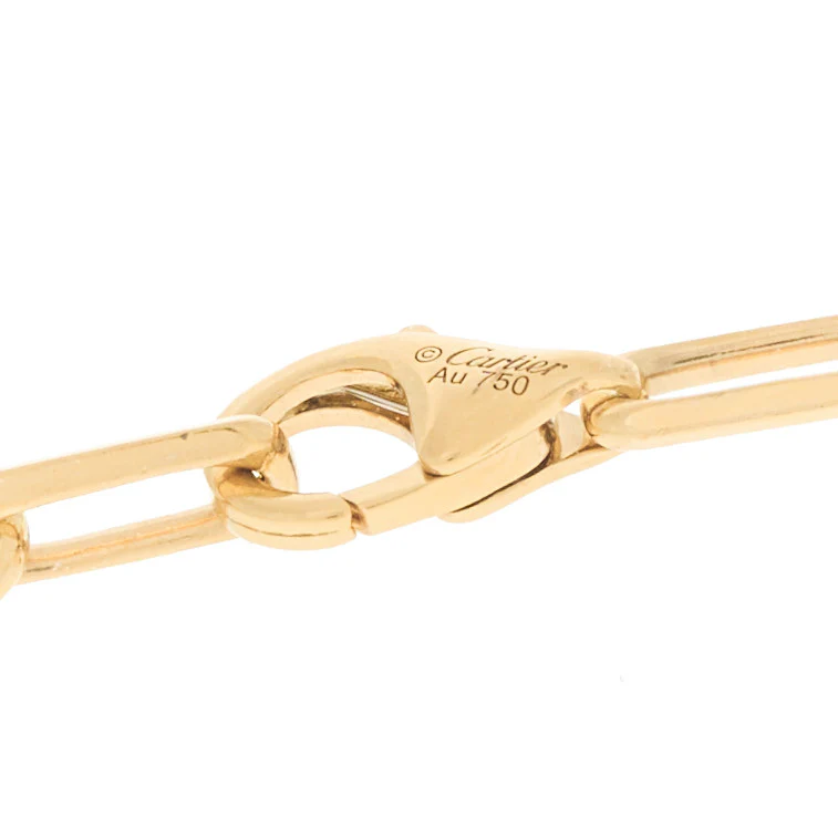 18K Yellow Gold SM Santos De Cartier Link Necklace - Image 6