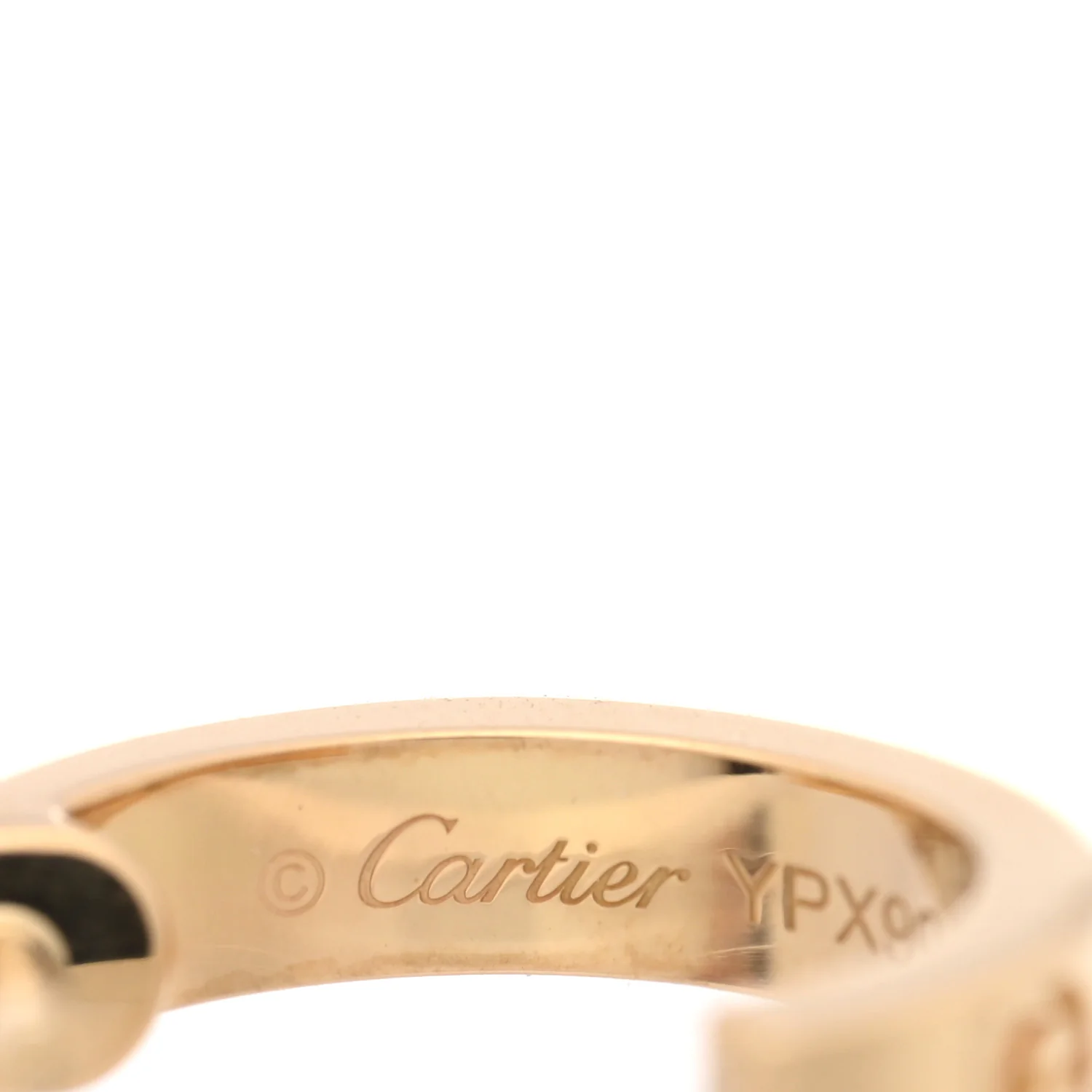 18K Yellow Gold Small LOVE Hoop Earrings - Image 4