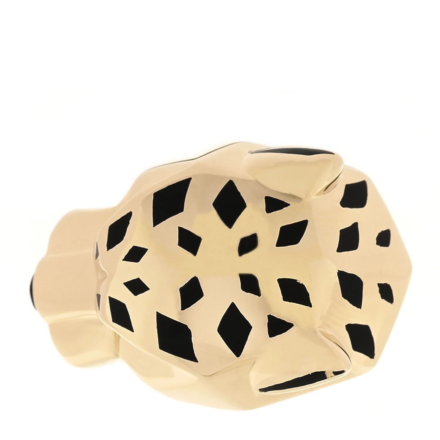 18K Yellow Gold Tsavorite Black Lacquer Panthere De Cartier Ring 57 8 - Image 3