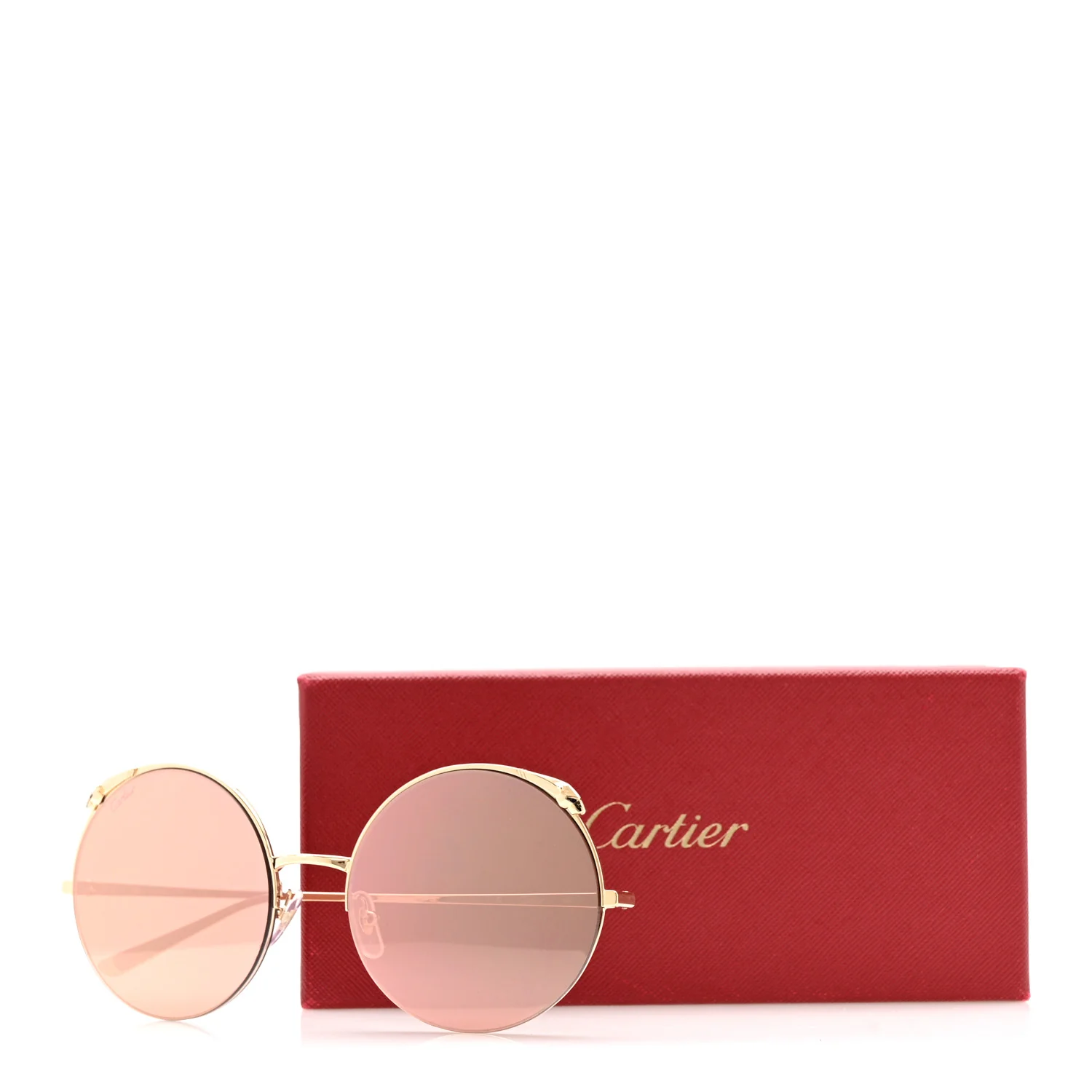 Panthere De Cartier Round Sunglasses CT0149S Gold Pink - Image 8