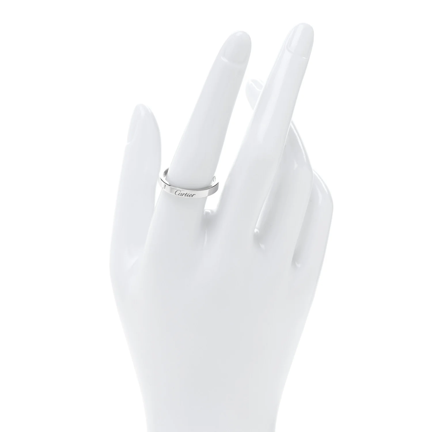 Platinum 3mm C De Cartier Wedding Band Ring 58 8.5 - Image 2