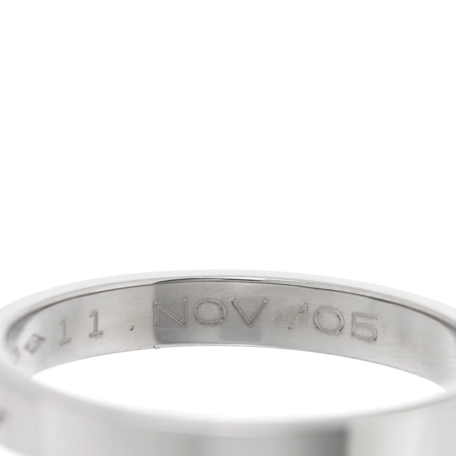 Platinum 3mm C De Cartier Wedding Band Ring 58 8.5 - Image 4
