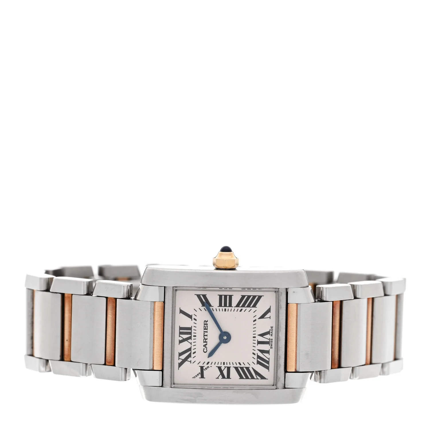 Stainless Steel 18K Yellow Gold 20mm Tank Francaise Quartz Watch - Image 2