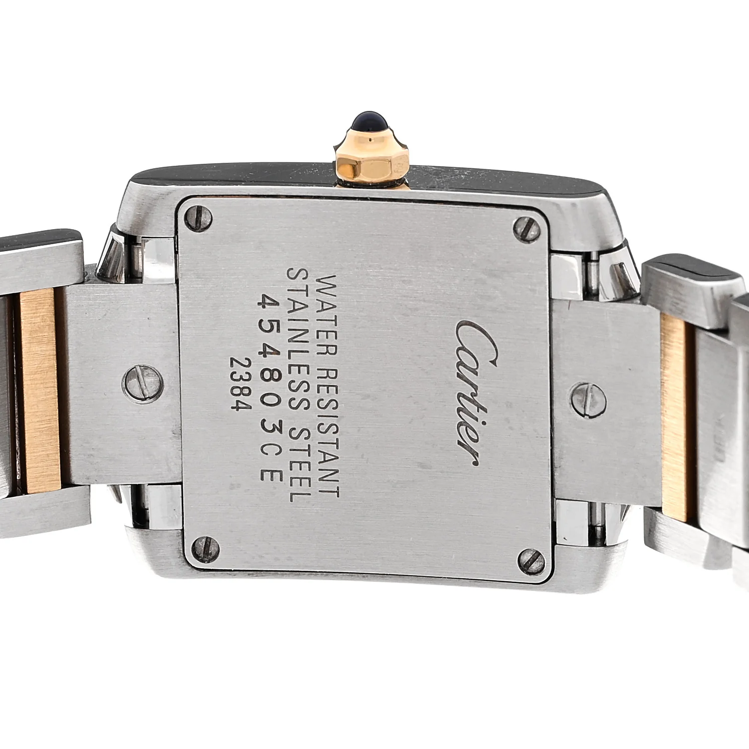 Stainless Steel 18K Yellow Gold 20mm Tank Francaise Quartz Watch - Image 4