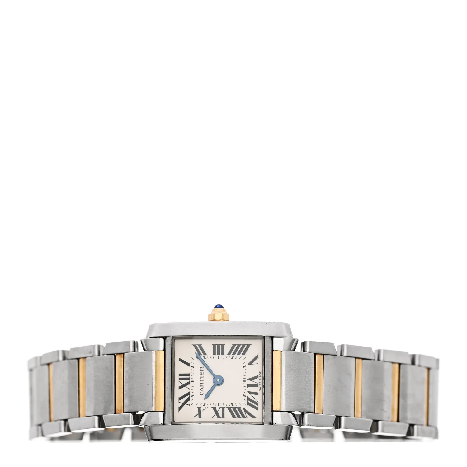 Stainless Steel 18K Yellow Gold 20mm Tank Francaise Quartz Watch - Image 2