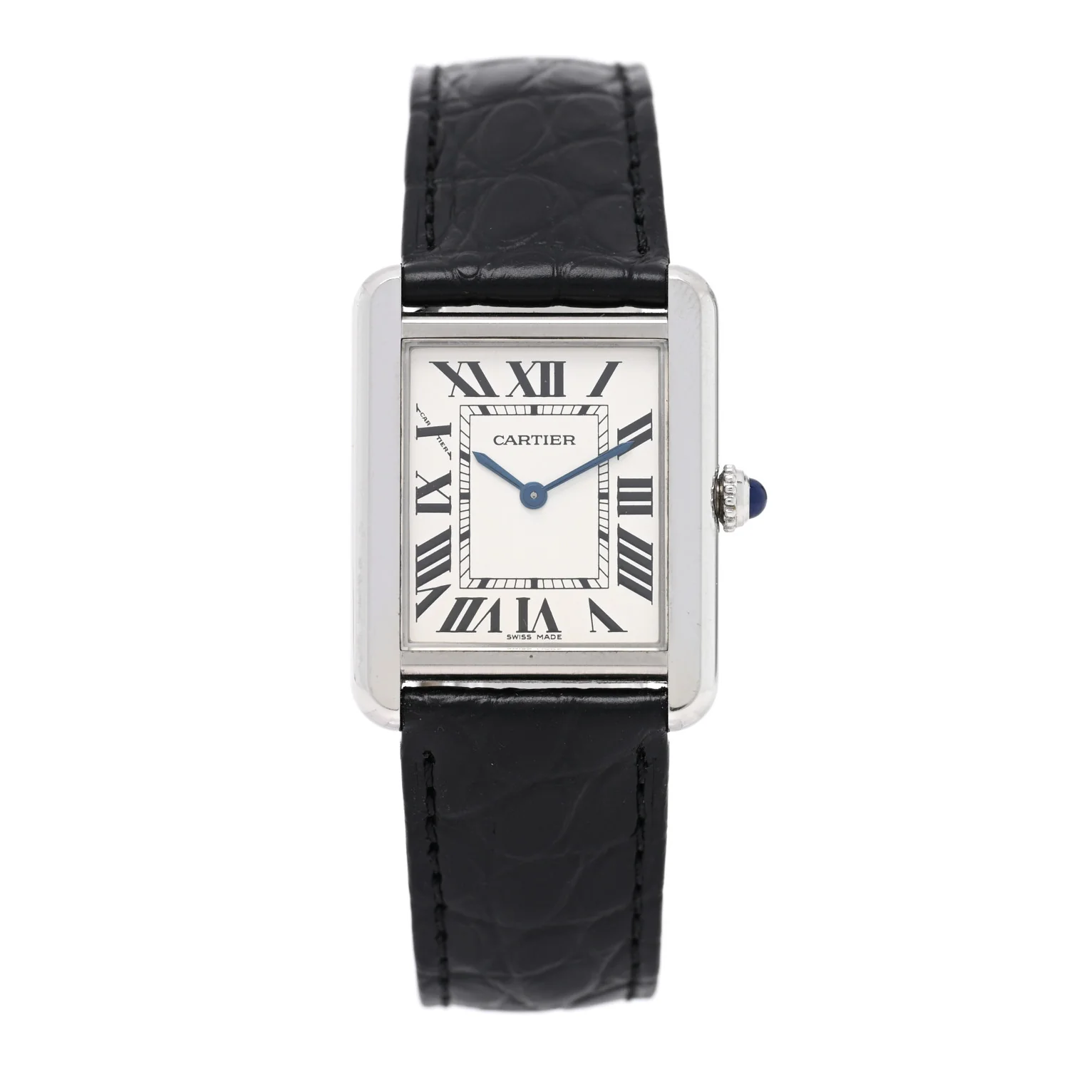 Stainless Steel Alligator 24mm Tank Solo Quartz Watch