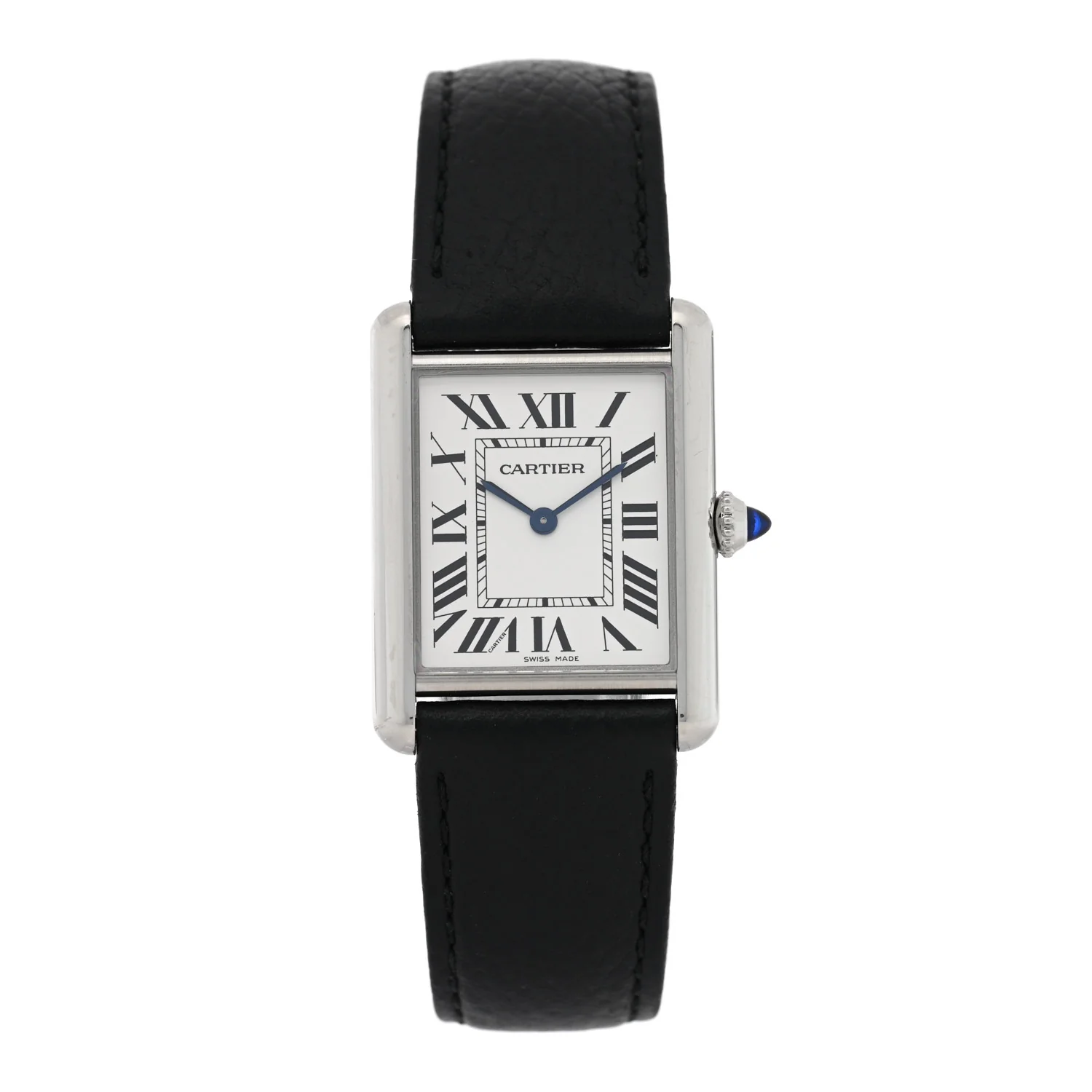 Stainless Steel Calfskin 25mm Must de Cartier Tank Quartz Watch