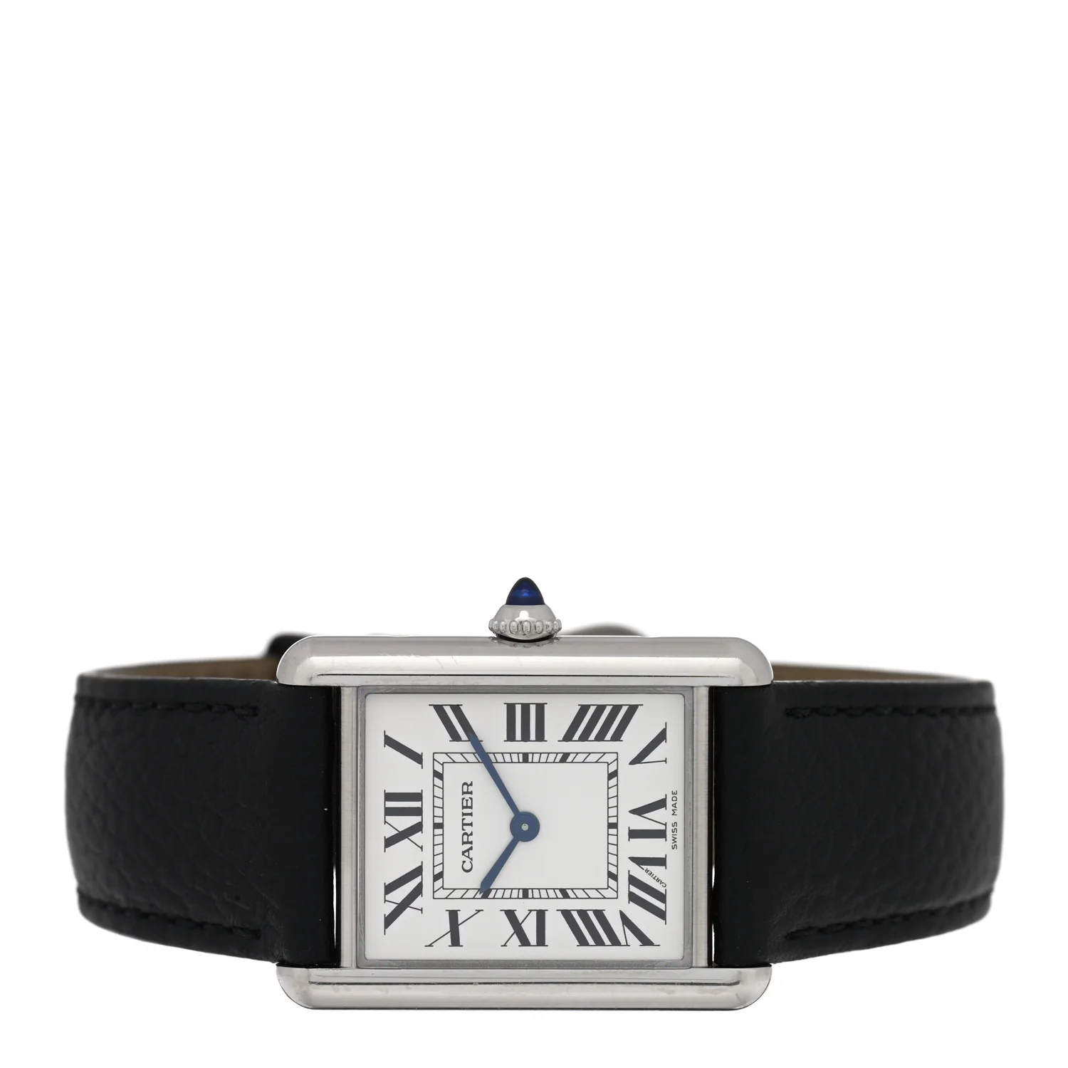 Stainless Steel Calfskin 25mm Must de Cartier Tank Quartz Watch - Image 2