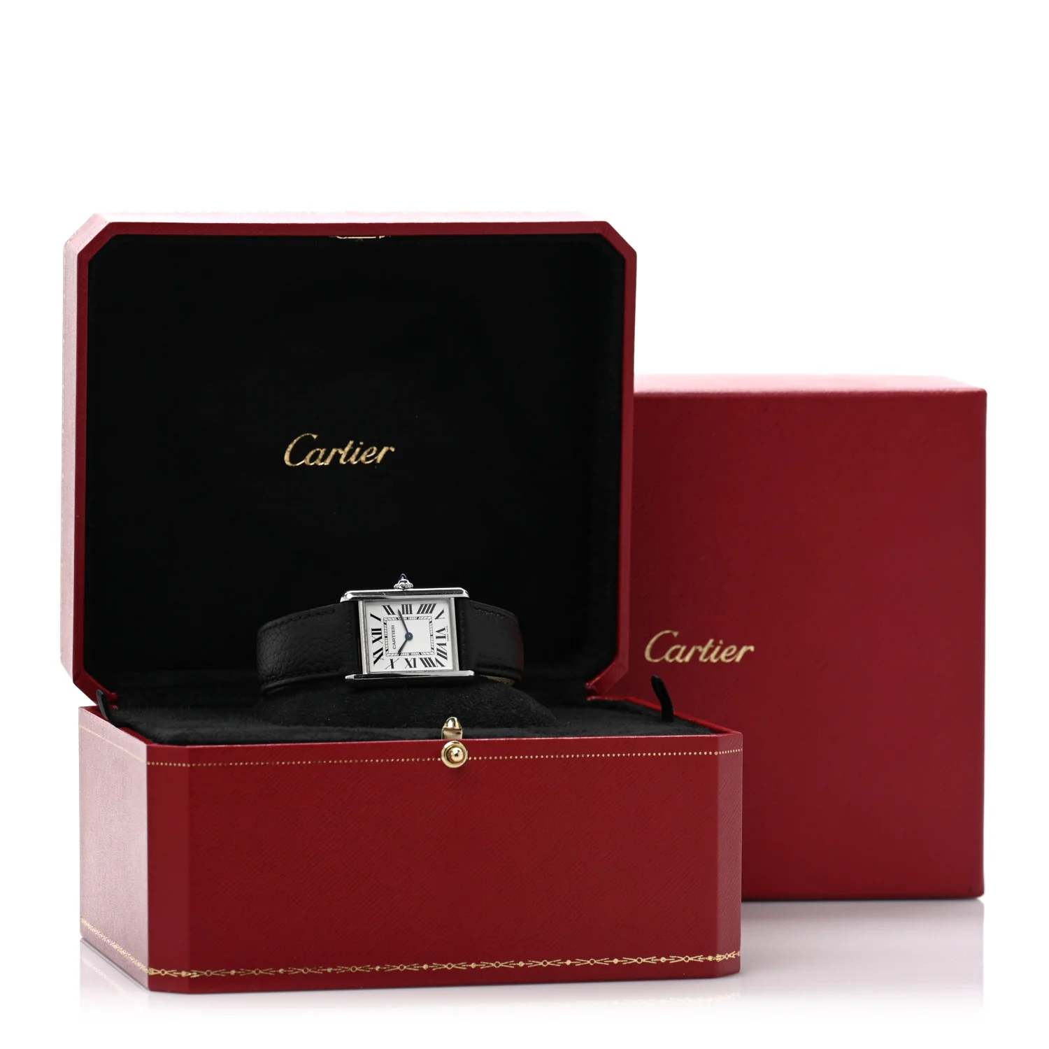 Stainless Steel Calfskin 25mm Must de Cartier Tank Quartz Watch - Image 5