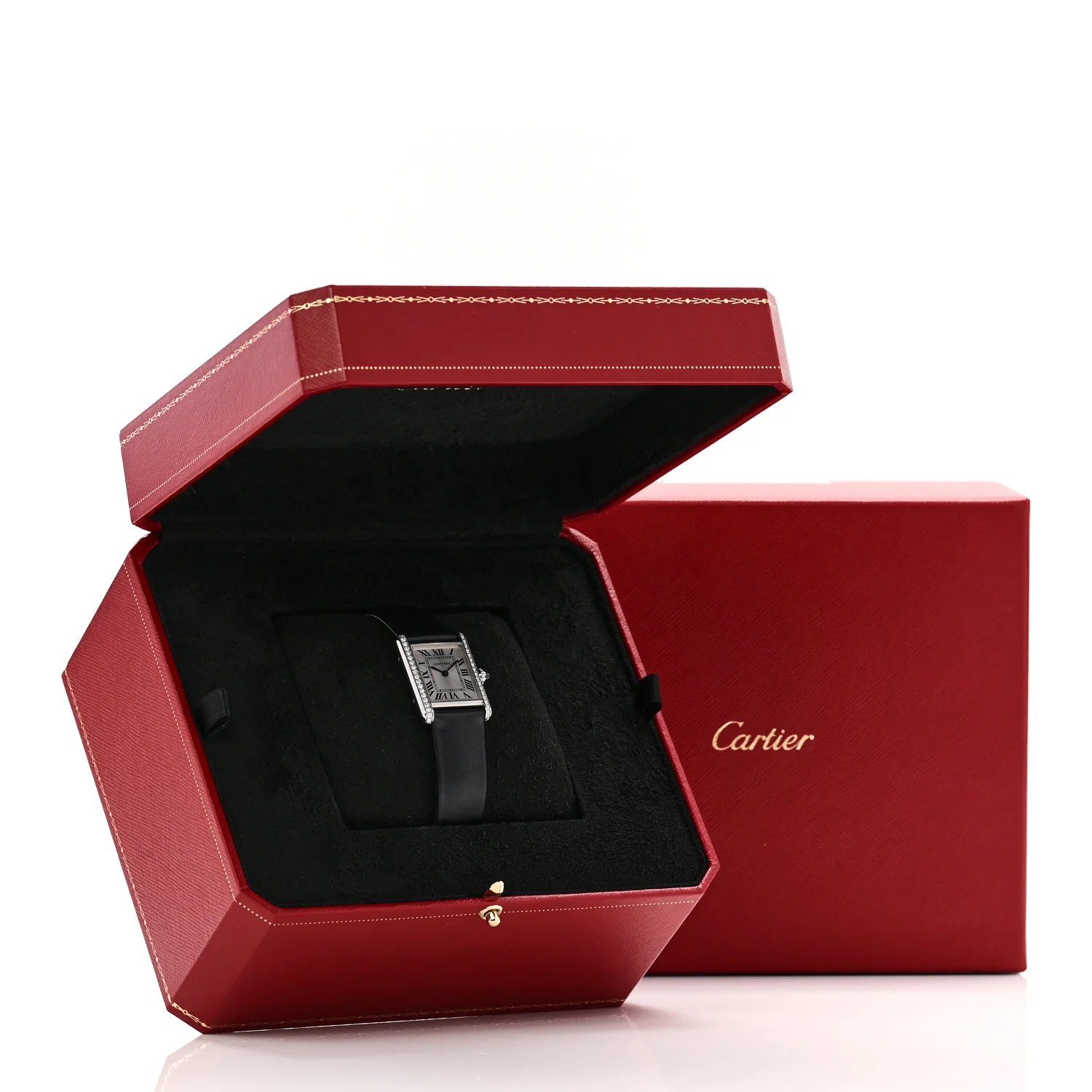 Stainless Steel Satin Diamond 22mm Must de Cartier Tank Quartz Watch - Image 5