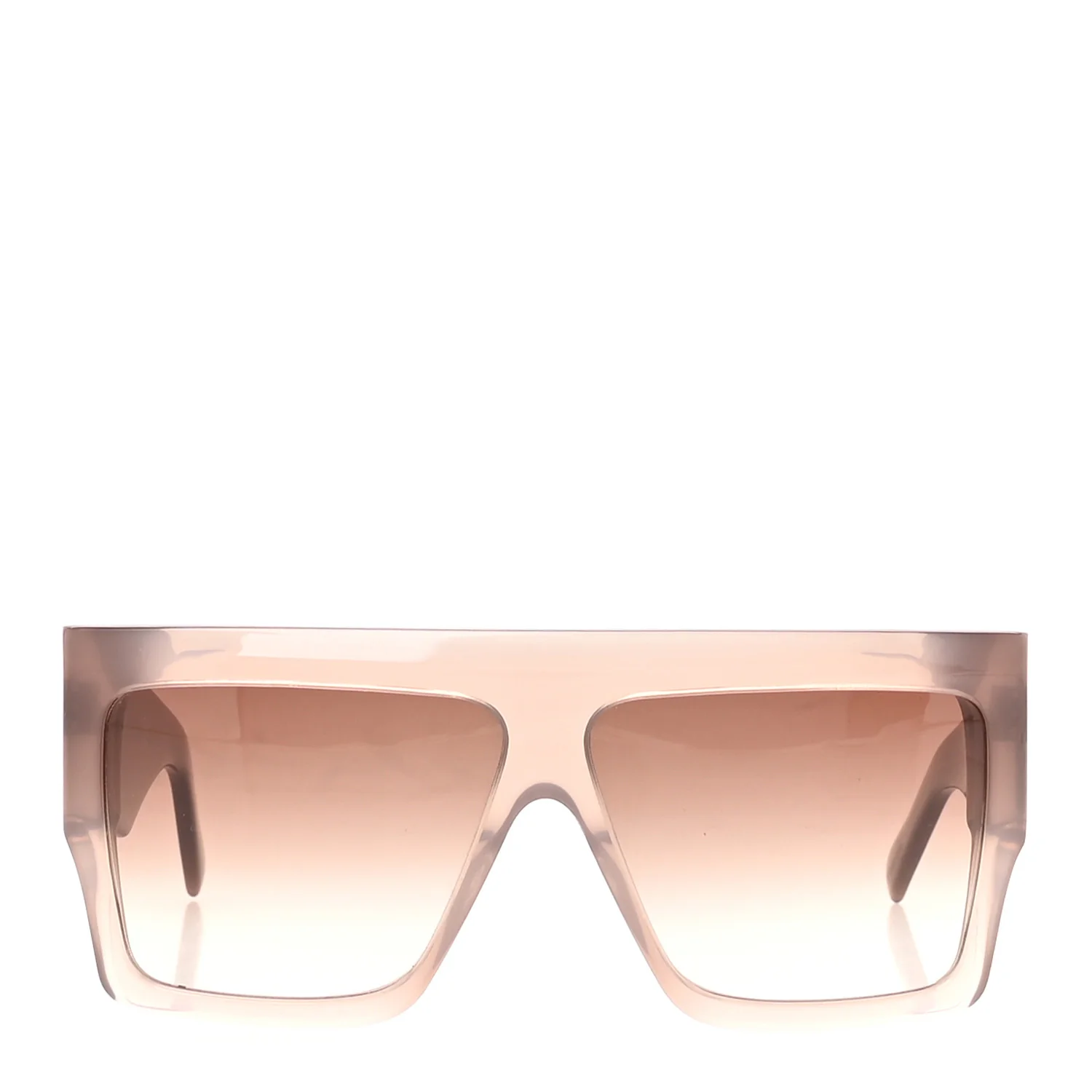 Acetate Flat Top Rectangular Sunglasses CL40092I Shiny Milky Hazelnut - Image 2