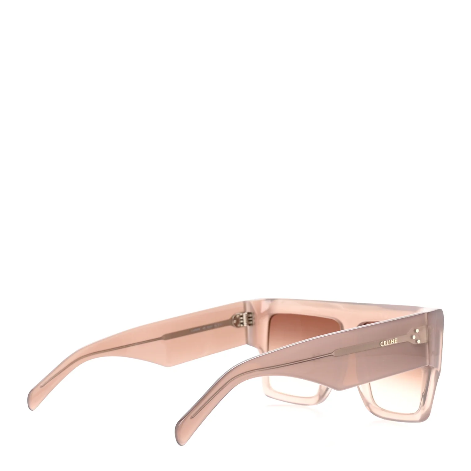Acetate Flat Top Rectangular Sunglasses CL40092I Shiny Milky Hazelnut - Image 4