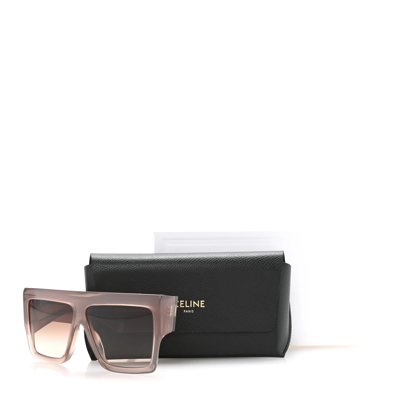 Acetate Flat Top Rectangular Sunglasses CL40092I Shiny Milky Hazelnut - Image 8
