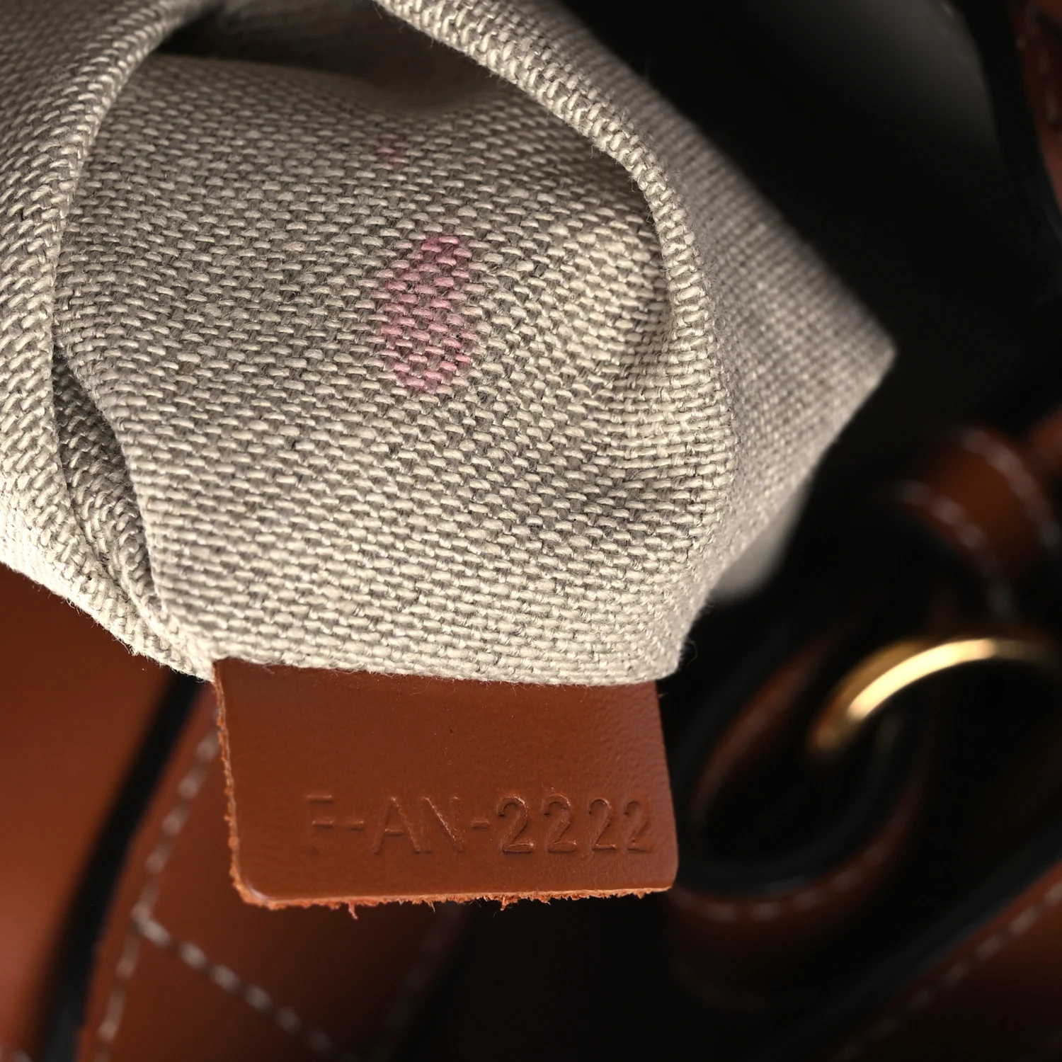 All Over Textile Calfskin Small Vertical Cabas Natural Tan Black - Image 12