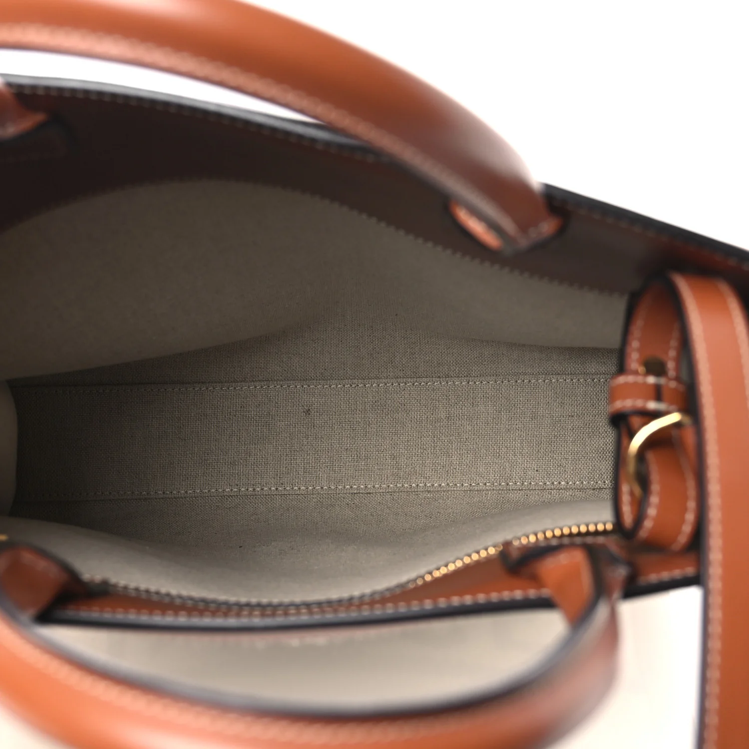 All Over Textile Calfskin Small Vertical Cabas Natural Tan Black - Image 5