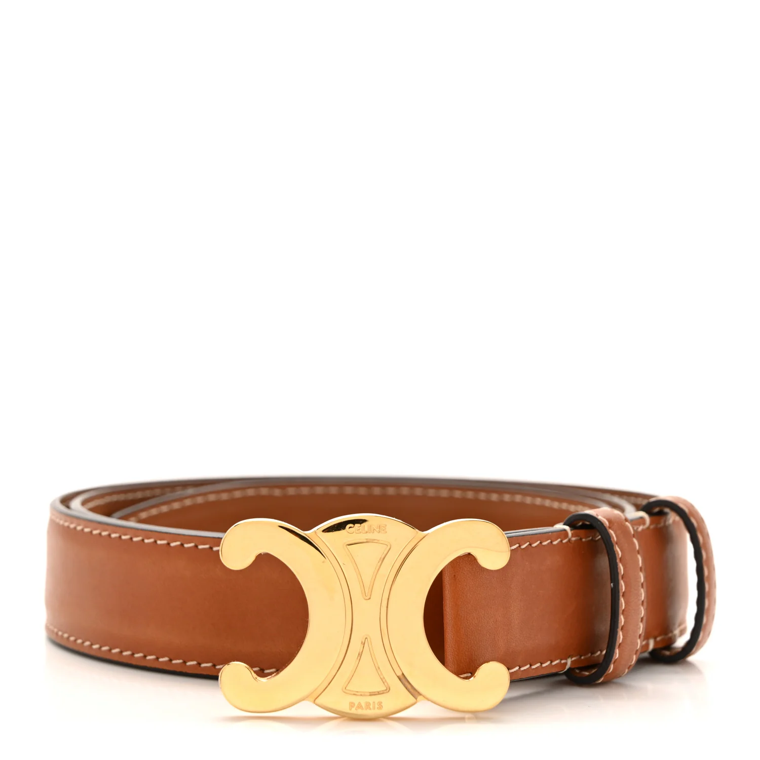 Box Calfskin Medium 25mm Triomphe Belt 80 32 Tan