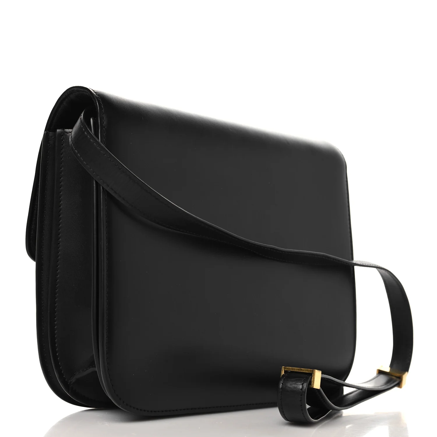 Box Calfskin Medium Classic Box Flap Bag Black - Image 3