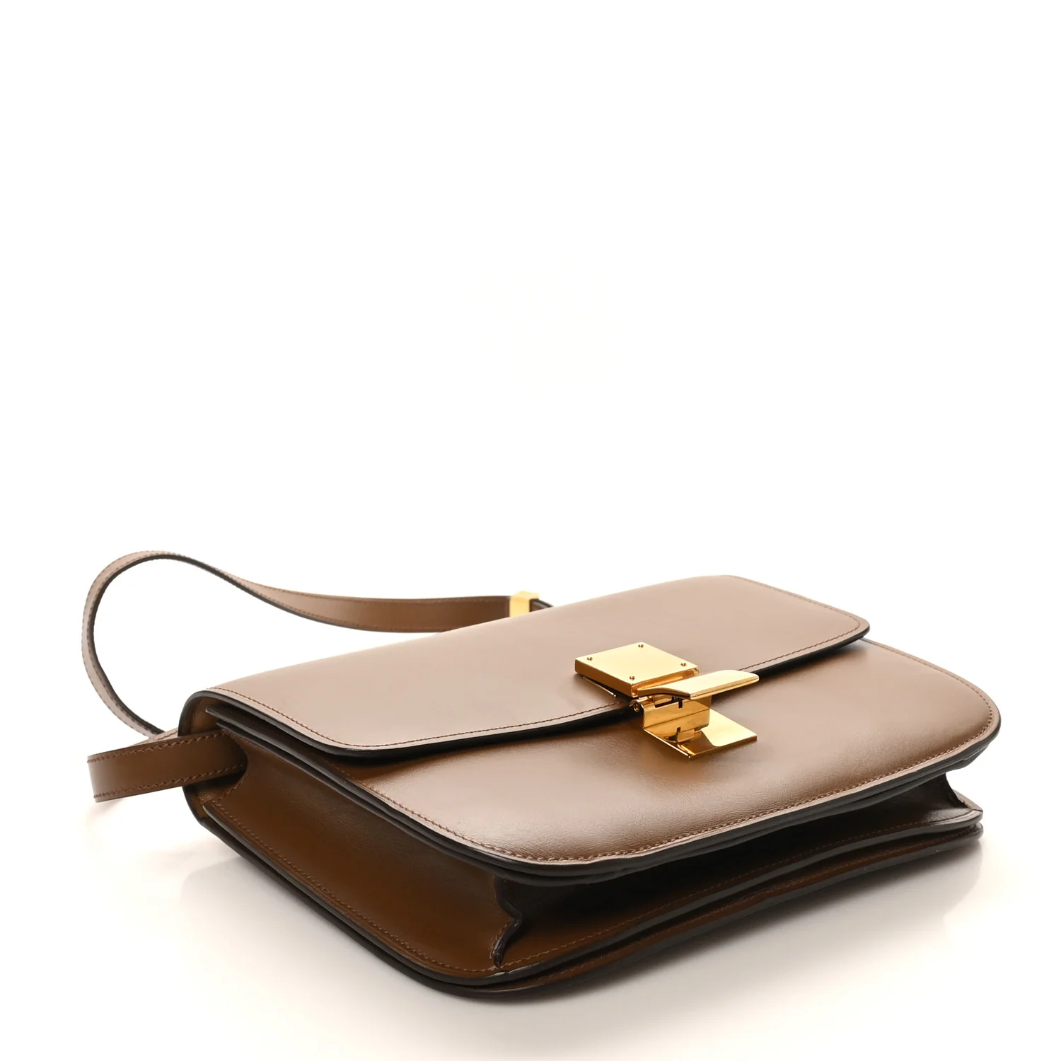 Box Calfskin Medium Classic Box Flap Bag Camel - Image 4