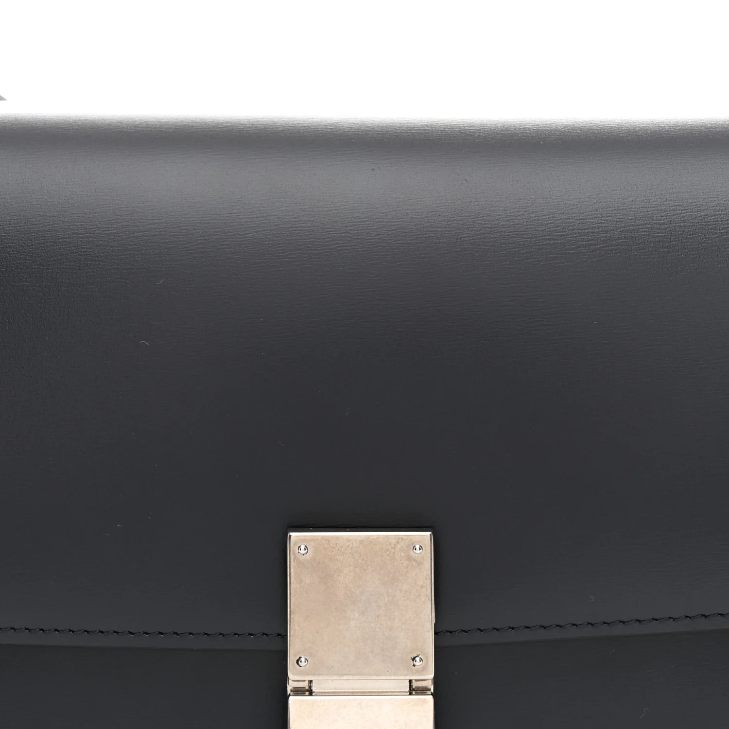 Box Calfskin Medium Classic Box Flap Bag Navy Light Blue - Image 9