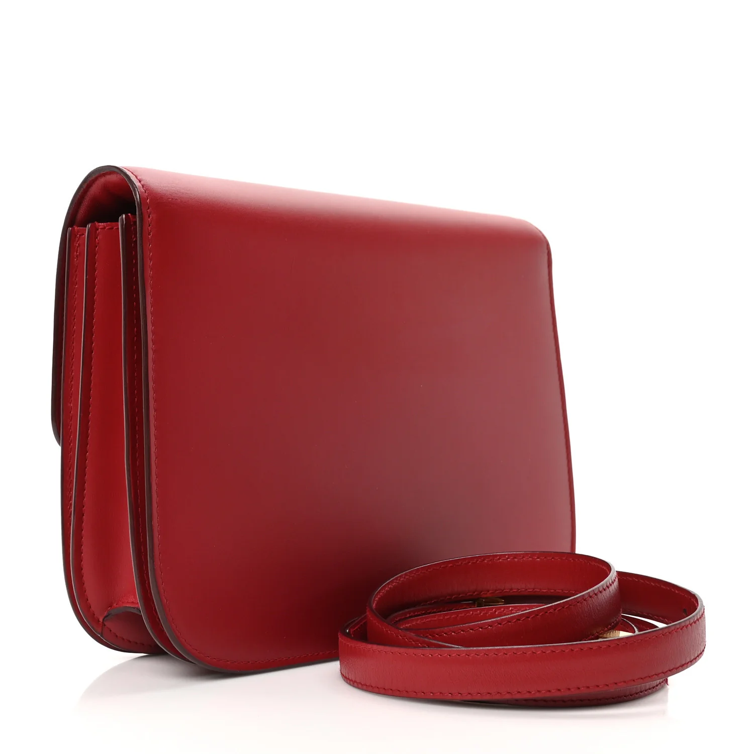 Box Calfskin Medium Classic Box Flap Bag Red - Image 3