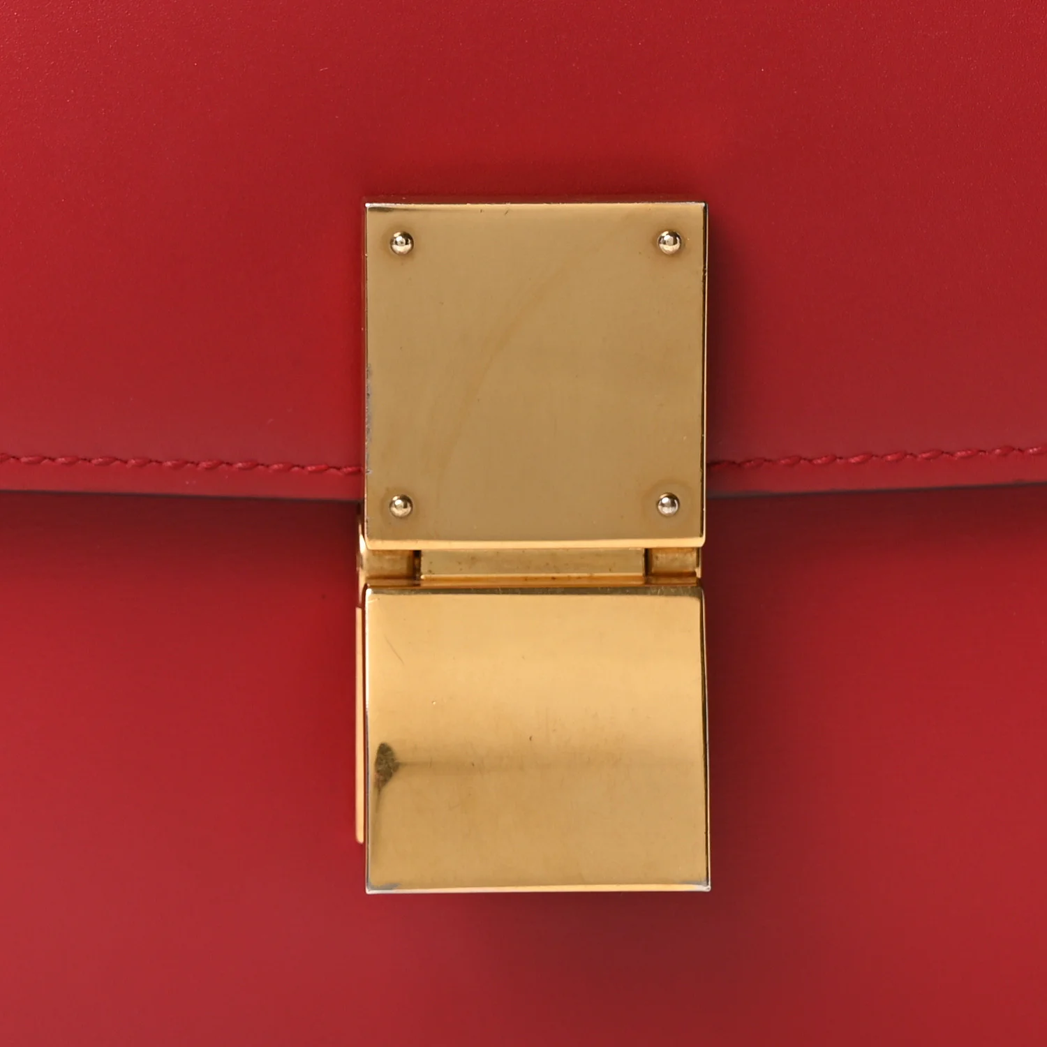 Box Calfskin Medium Classic Box Flap Bag Red - Image 8