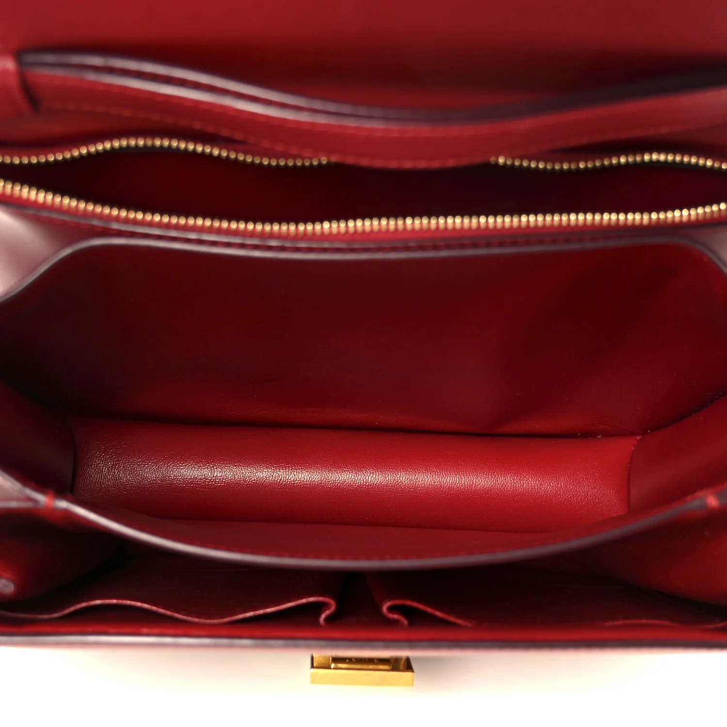 Box Calfskin Medium Classic Box Flap Bag Red - Image 5