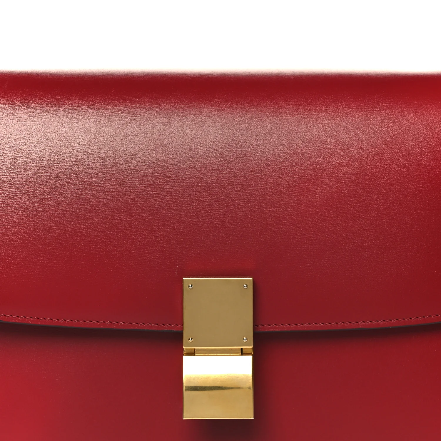 Box Calfskin Medium Classic Box Flap Bag Red - Image 8