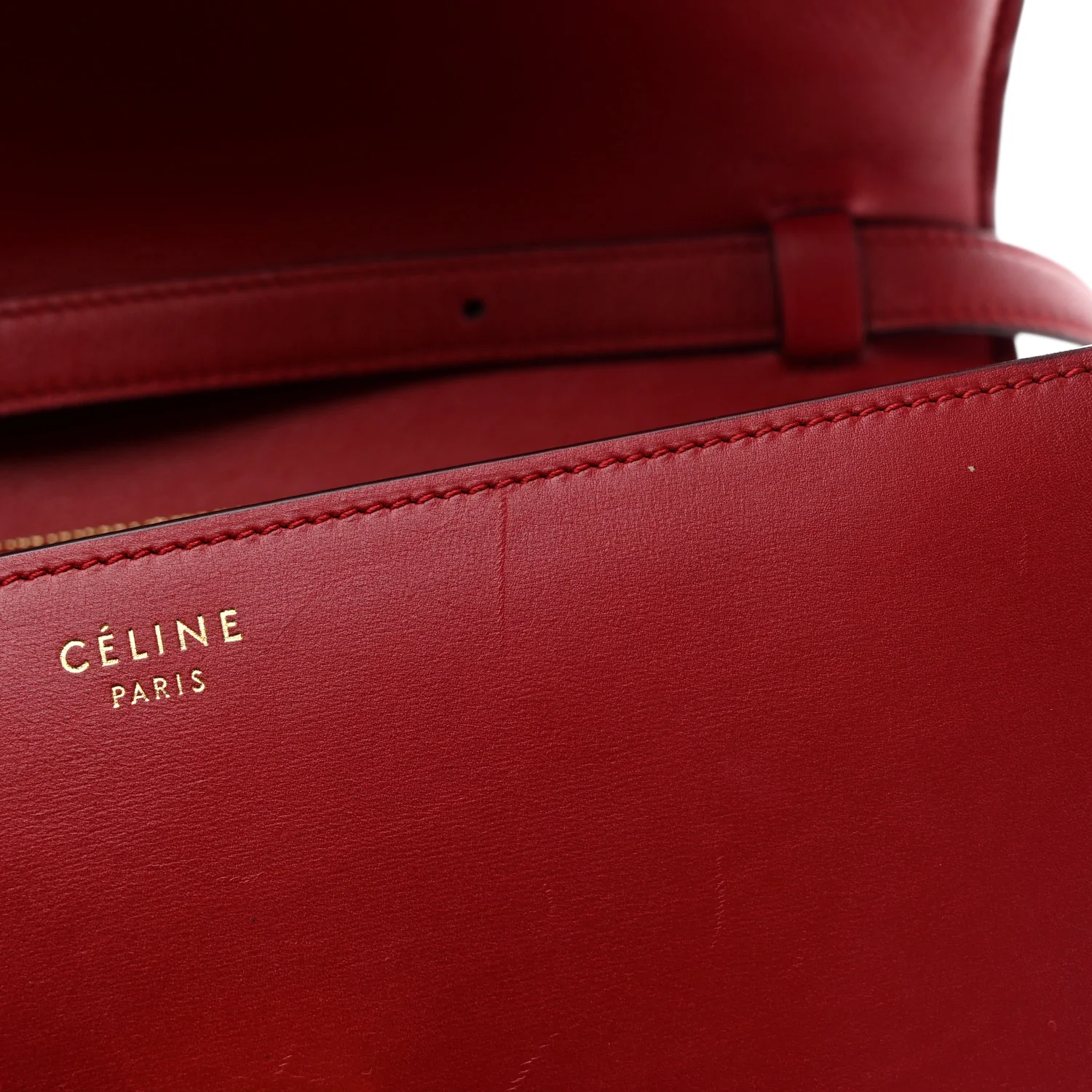 Box Calfskin Medium Classic Box Flap Bag Red - Image 12