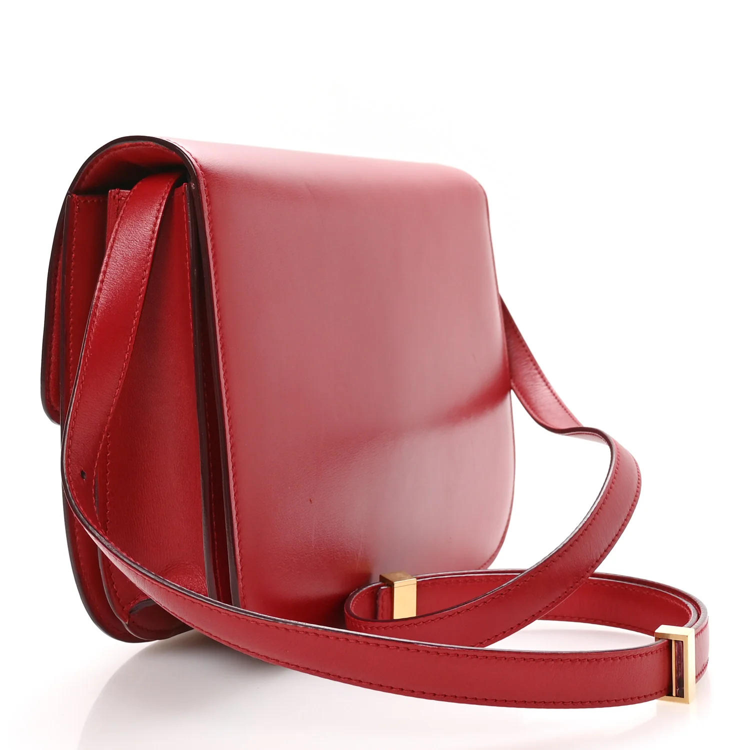 Box Calfskin Medium Classic Box Flap Bag Red - Image 3