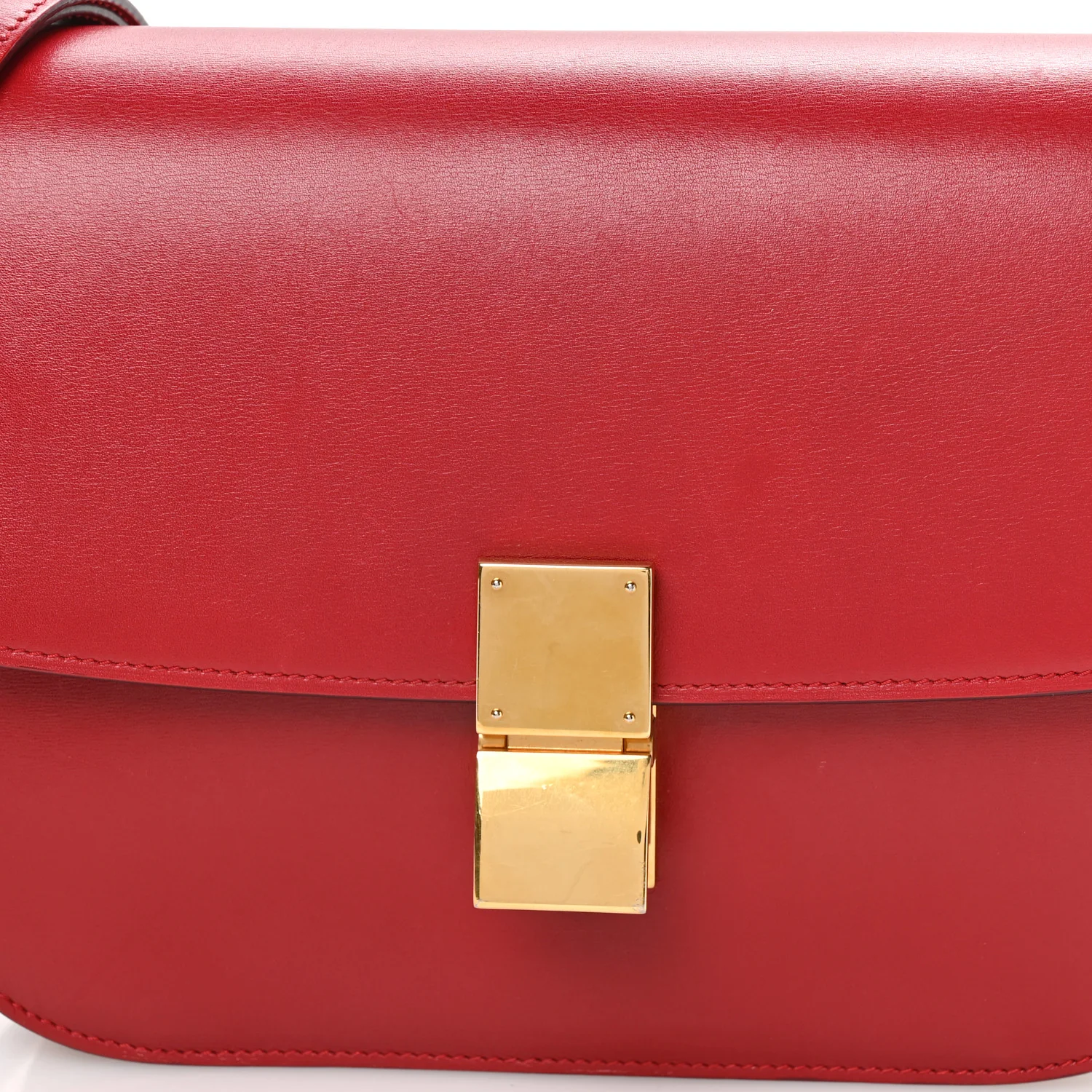 Box Calfskin Medium Classic Box Flap Bag Red - Image 8