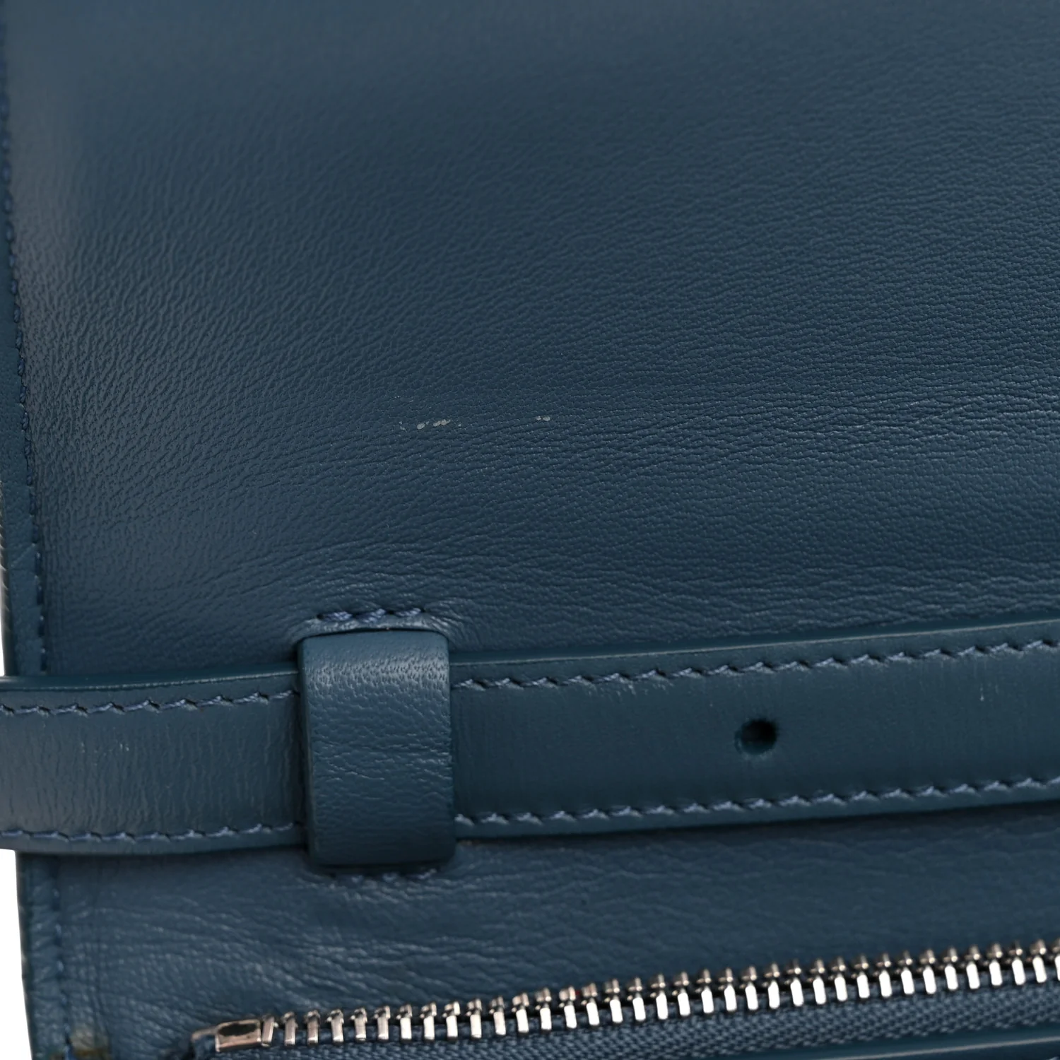Box Calfskin Medium Classic Box Flap Bag Slate Blue - Image 12