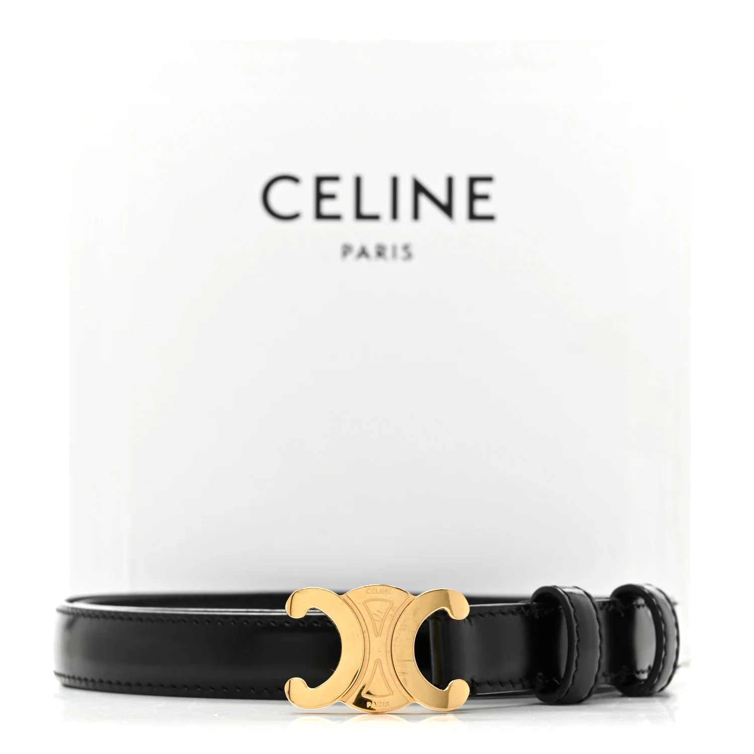 Box Calfskin Small 18mm Triomphe Belt 75 30 Black - Image 7