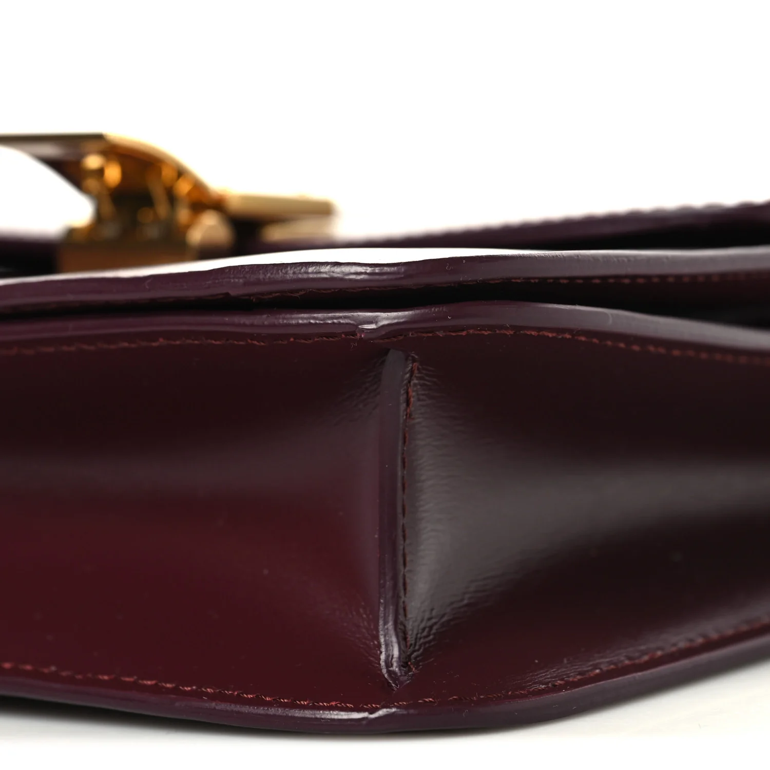 Box Calfskin Small Classic Box Flap Bag Burgundy - Image 10