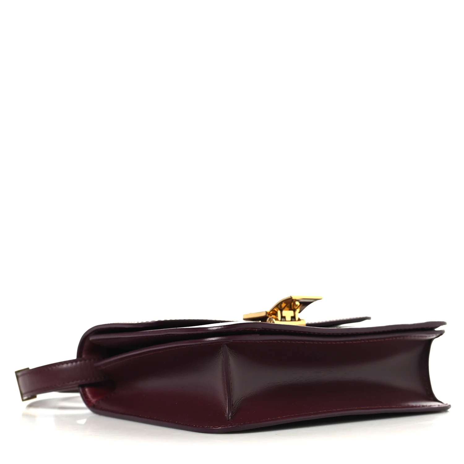 Box Calfskin Small Classic Box Flap Bag Burgundy - Image 4