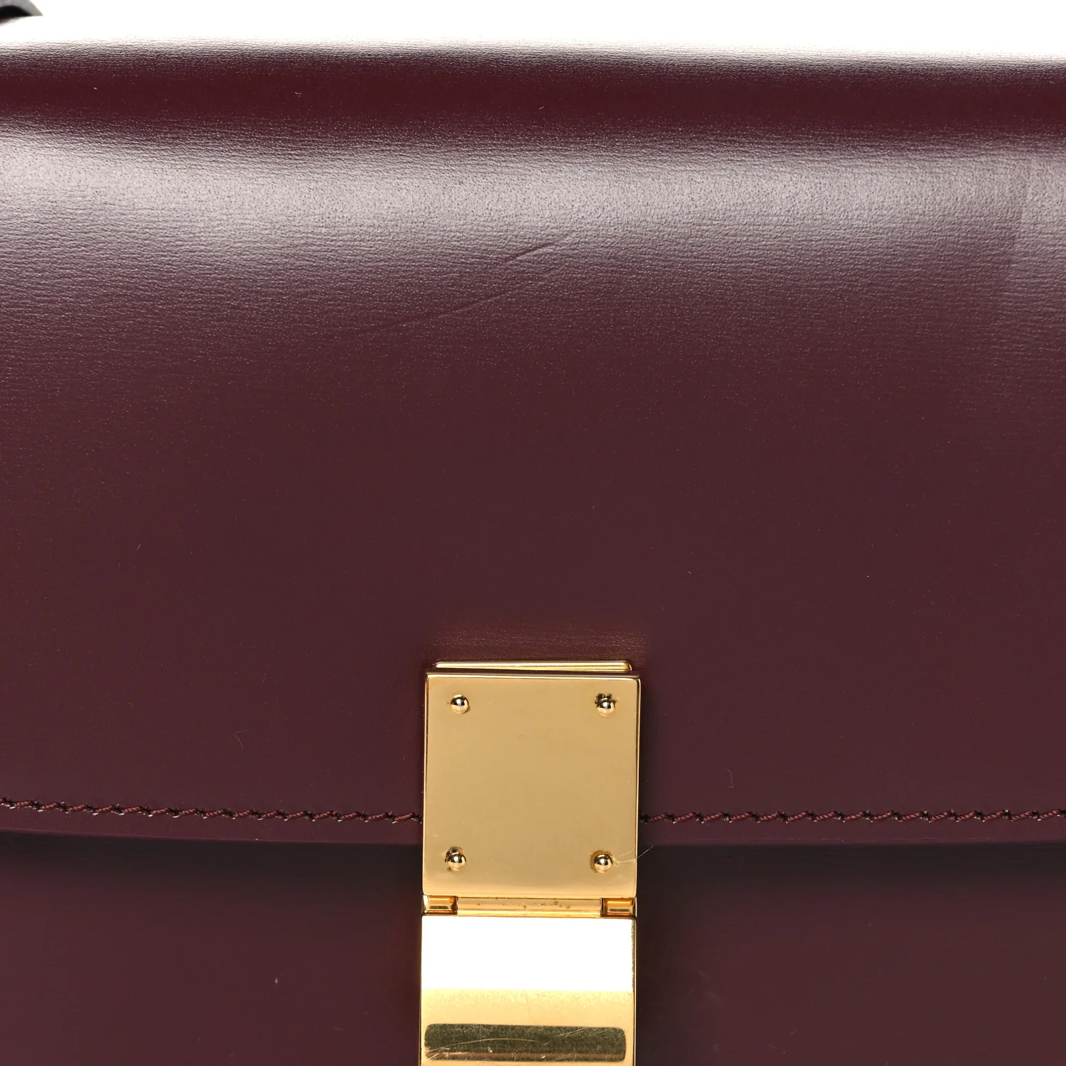 Box Calfskin Small Classic Box Flap Bag Burgundy - Image 8