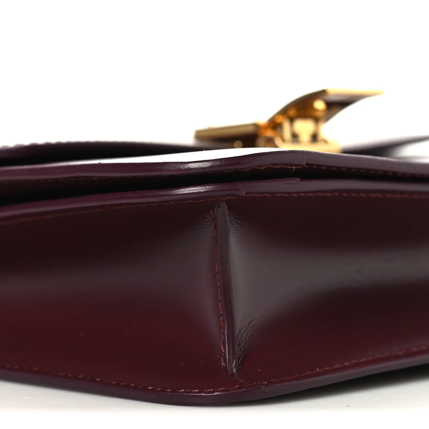 Box Calfskin Small Classic Box Flap Bag Burgundy - Image 9