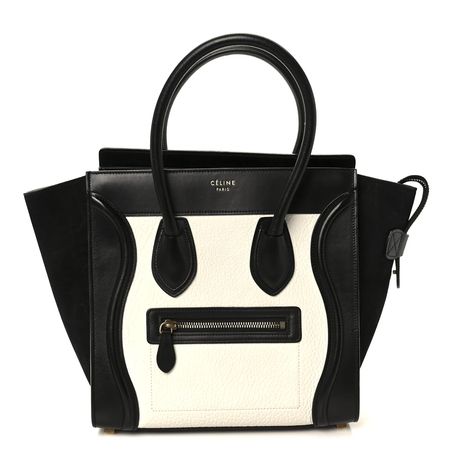 Bullhide Calfskin Micro Bi-Color Luggage Black White