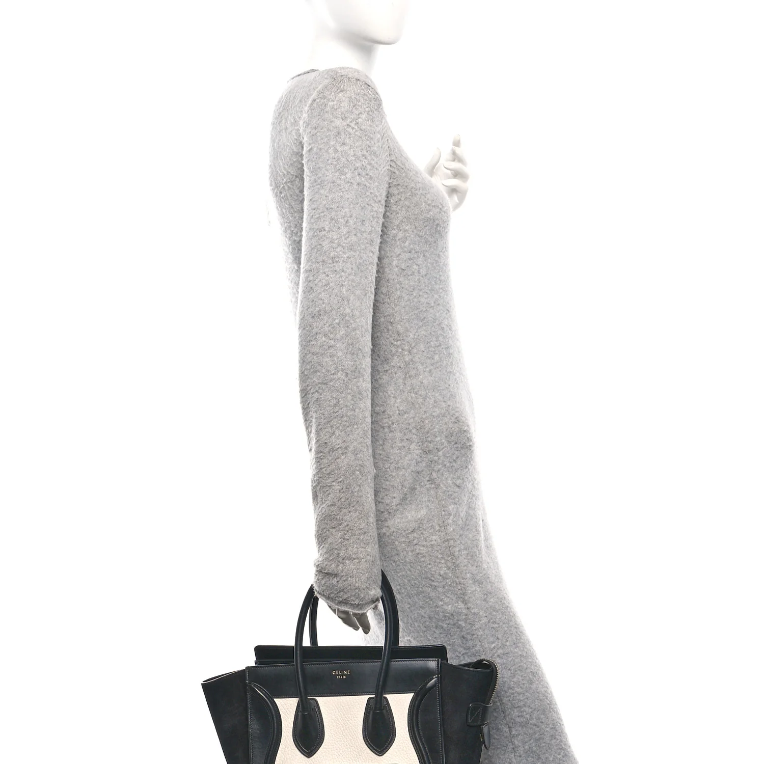 Bullhide Calfskin Micro Bi-Color Luggage Black White - Image 2
