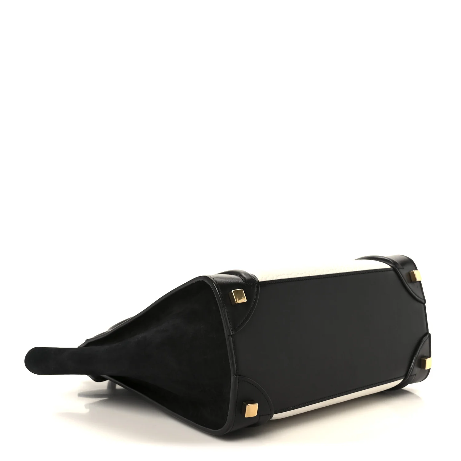 Bullhide Calfskin Micro Bi-Color Luggage Black White - Image 4